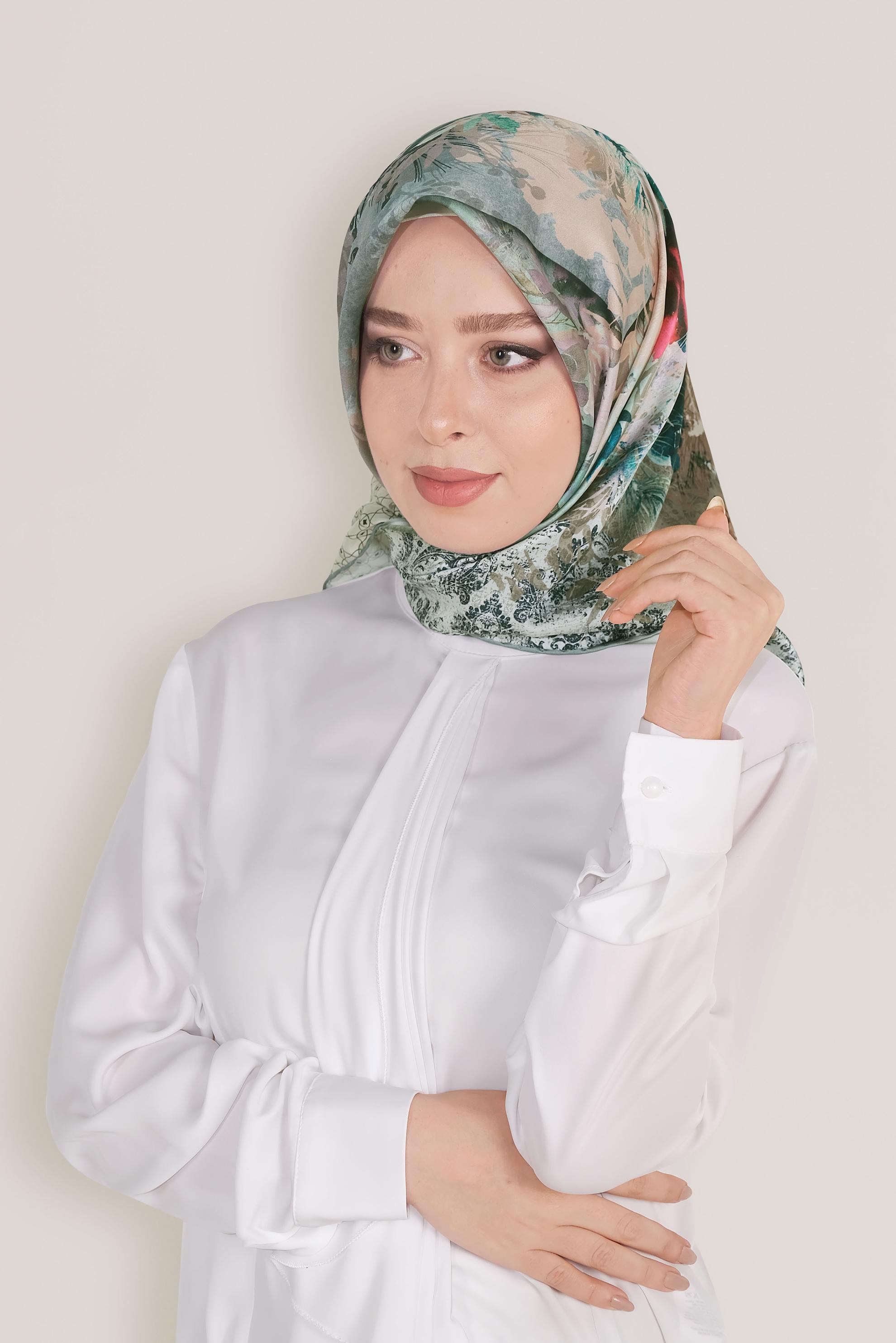 Tesettür giyim MAVİ 8033 ALVİNA DİJİTAL EŞARP