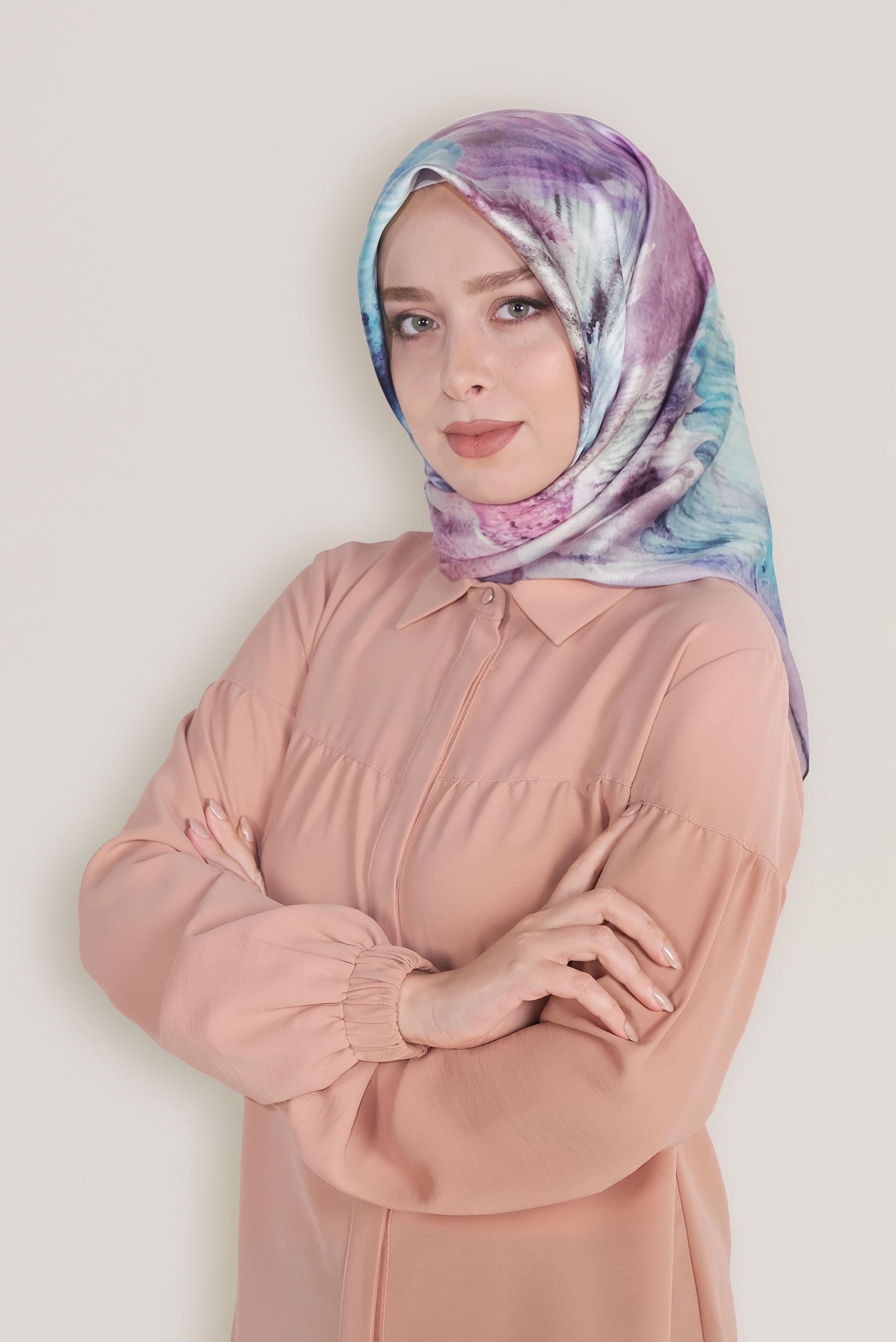 Tesettür giyim MOR 8034 ALVİNA DİJİTAL EŞARP