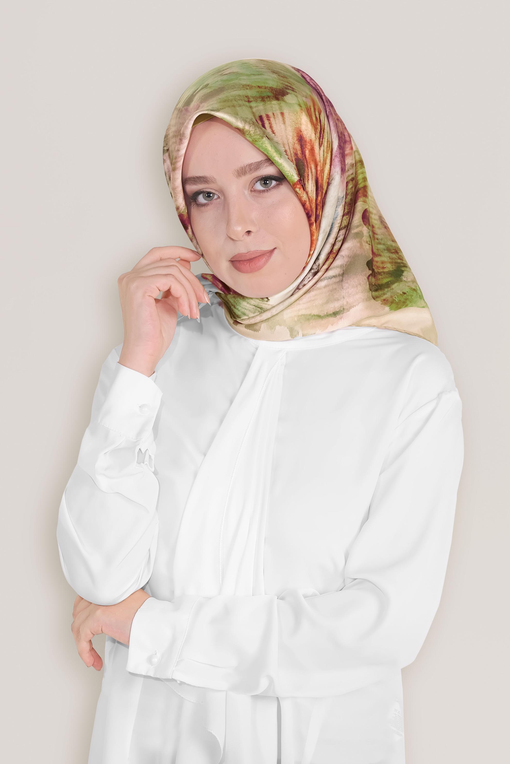 Tesettür giyim ALTIN 8034 ALVİNA DİJİTAL EŞARP