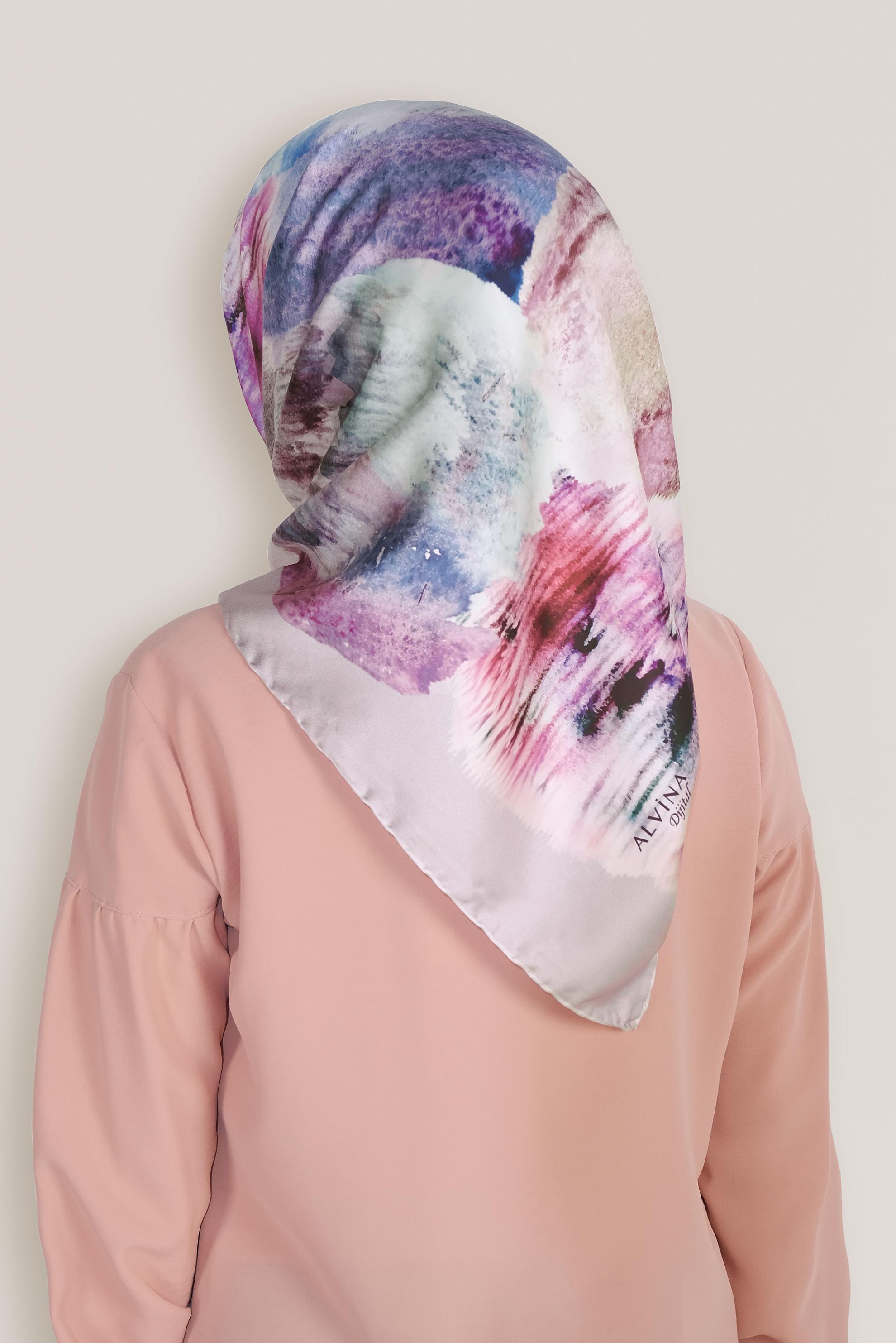 Tesettür giyim PUDRA 8034 ALVİNA DİJİTAL EŞARP