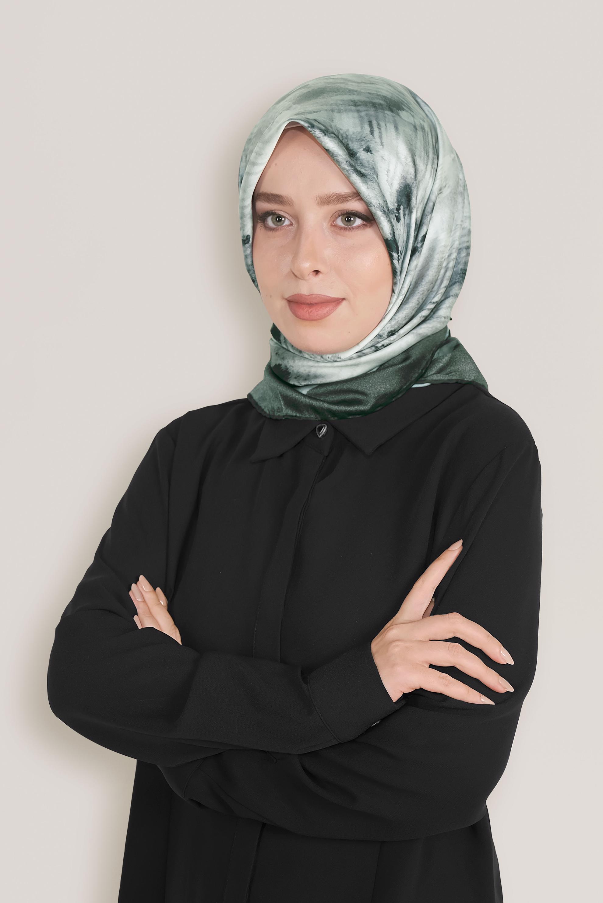 Tesettür giyim GRİ 8034 ALVİNA DİJİTAL EŞARP