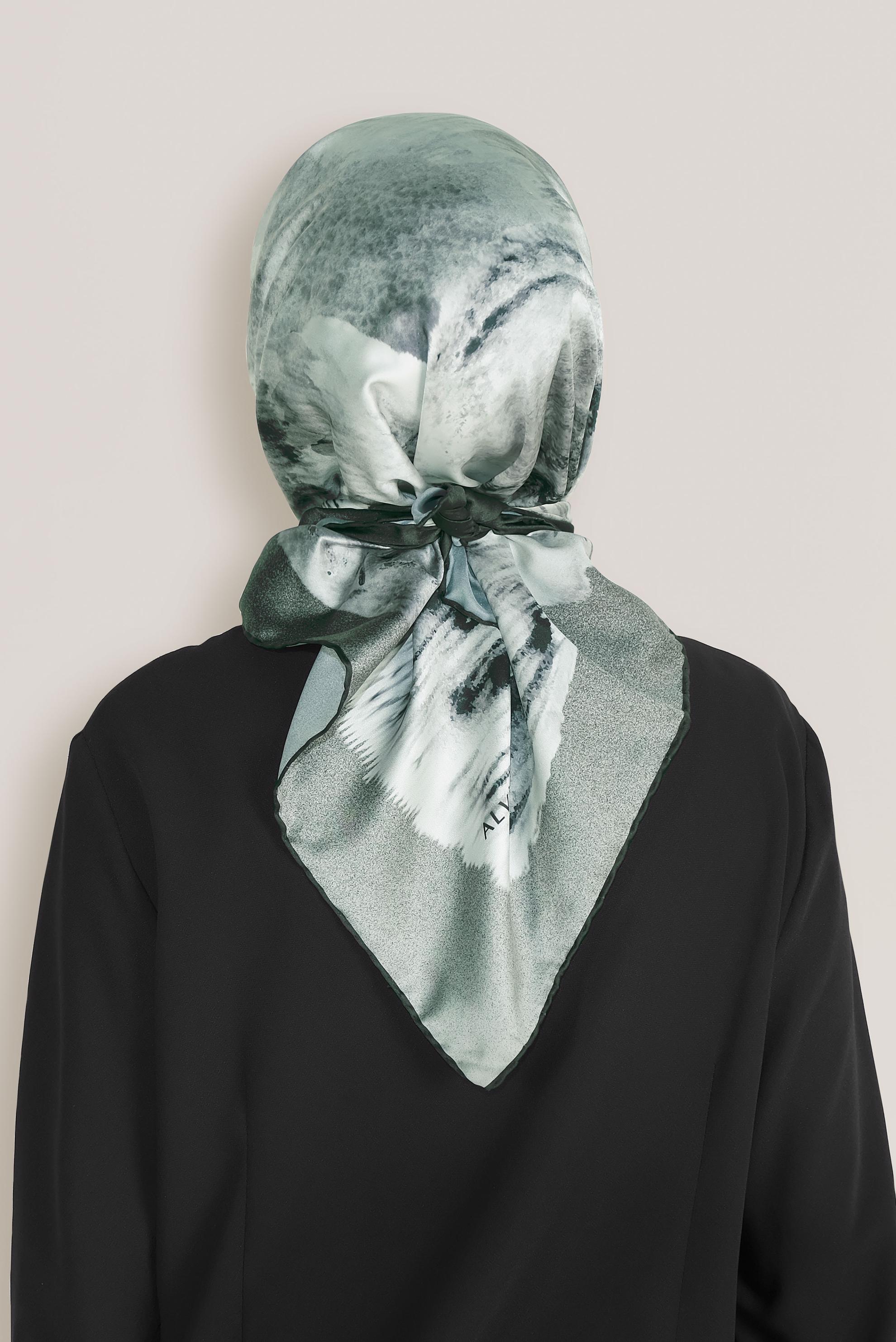 Tesettür giyim GRİ 8034 ALVİNA DİJİTAL EŞARP