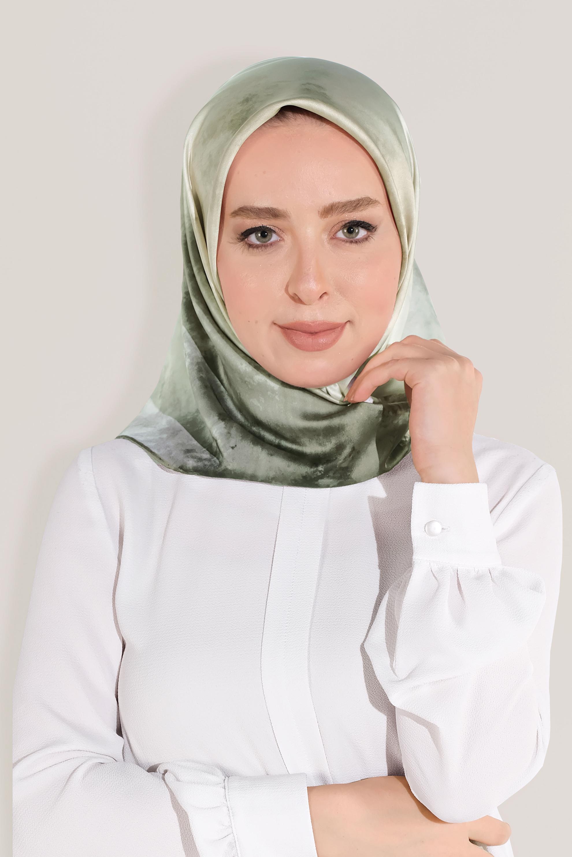 Tesettür giyim HAKİ 8035 ALVİNA DİJİTAL EŞARP