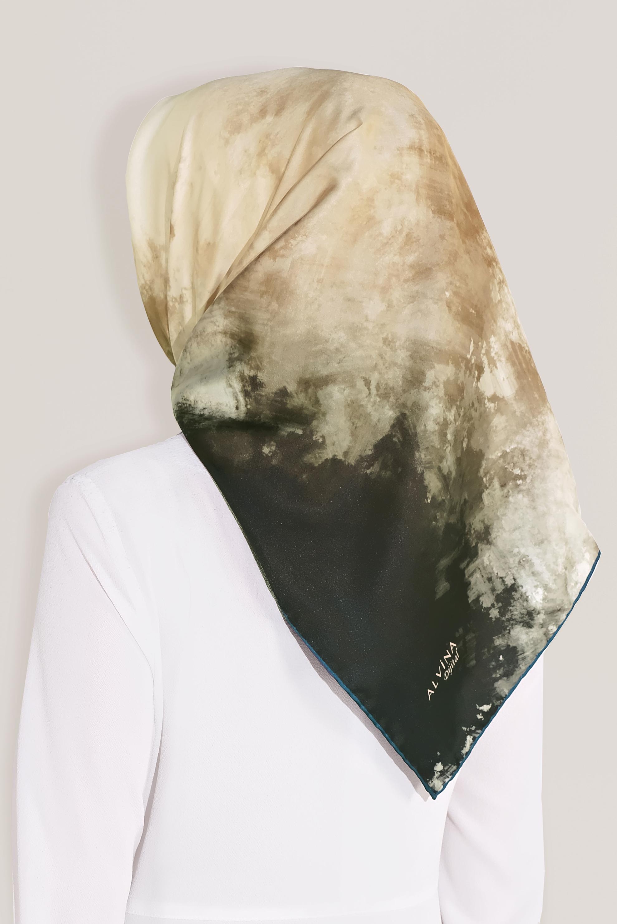 Tesettür giyim PUDRA 8035 ALVİNA DİJİTAL EŞARP