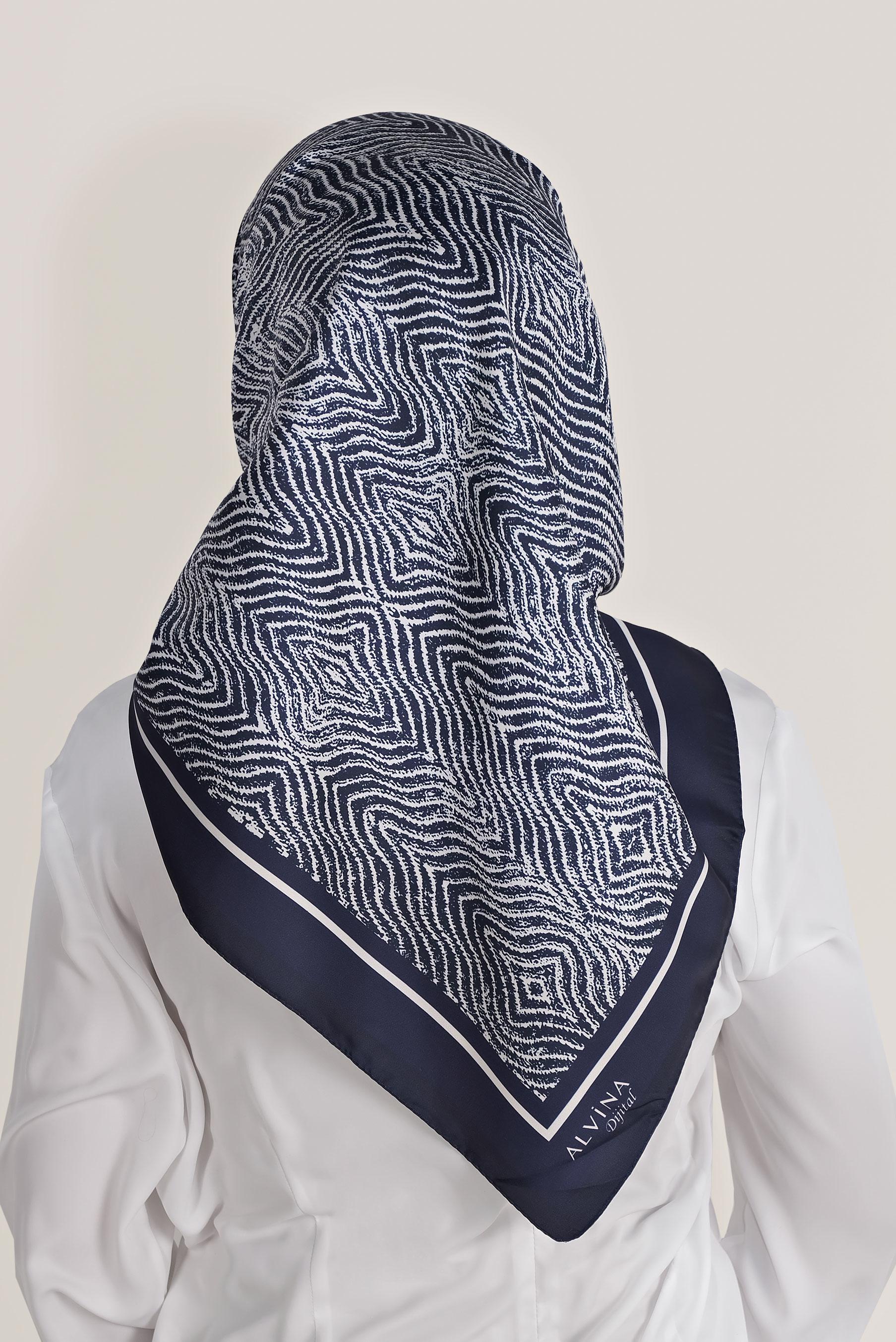 Tesettür giyim MOR ALVİNA DİJİTAL TWİLL EŞARP 8036 