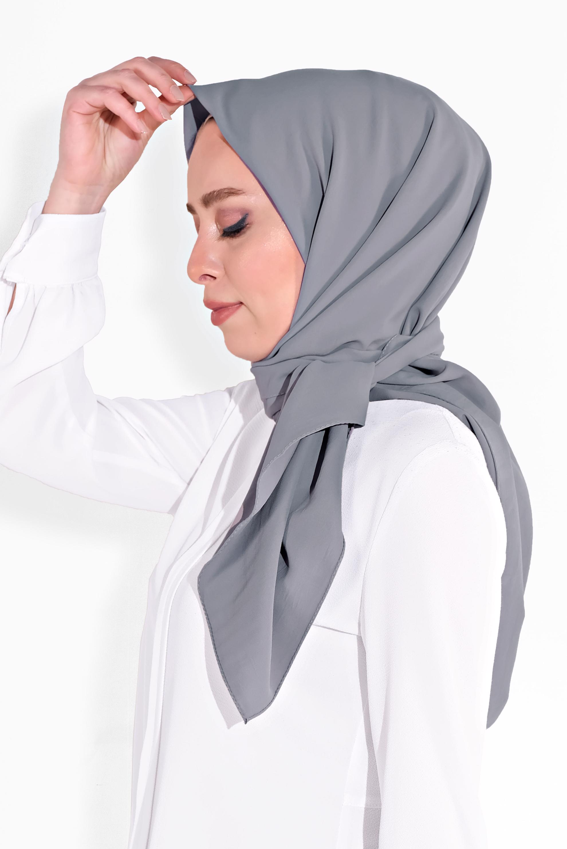 Tesettür giyim GRİ 8037 ALVİNA ARYA EŞARP