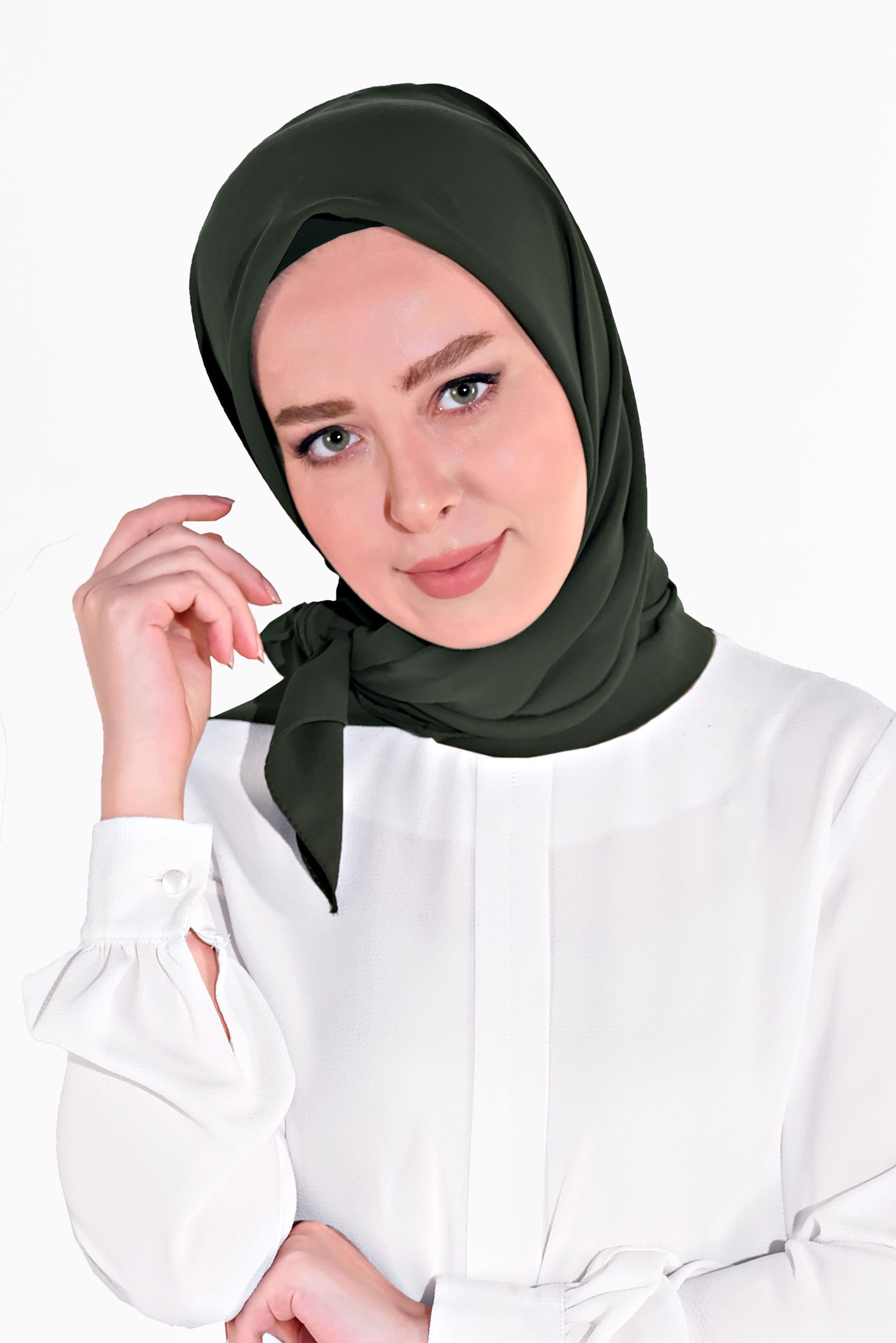 Tesettür giyim HAKİ 8037 ALVİNA ARYA EŞARP