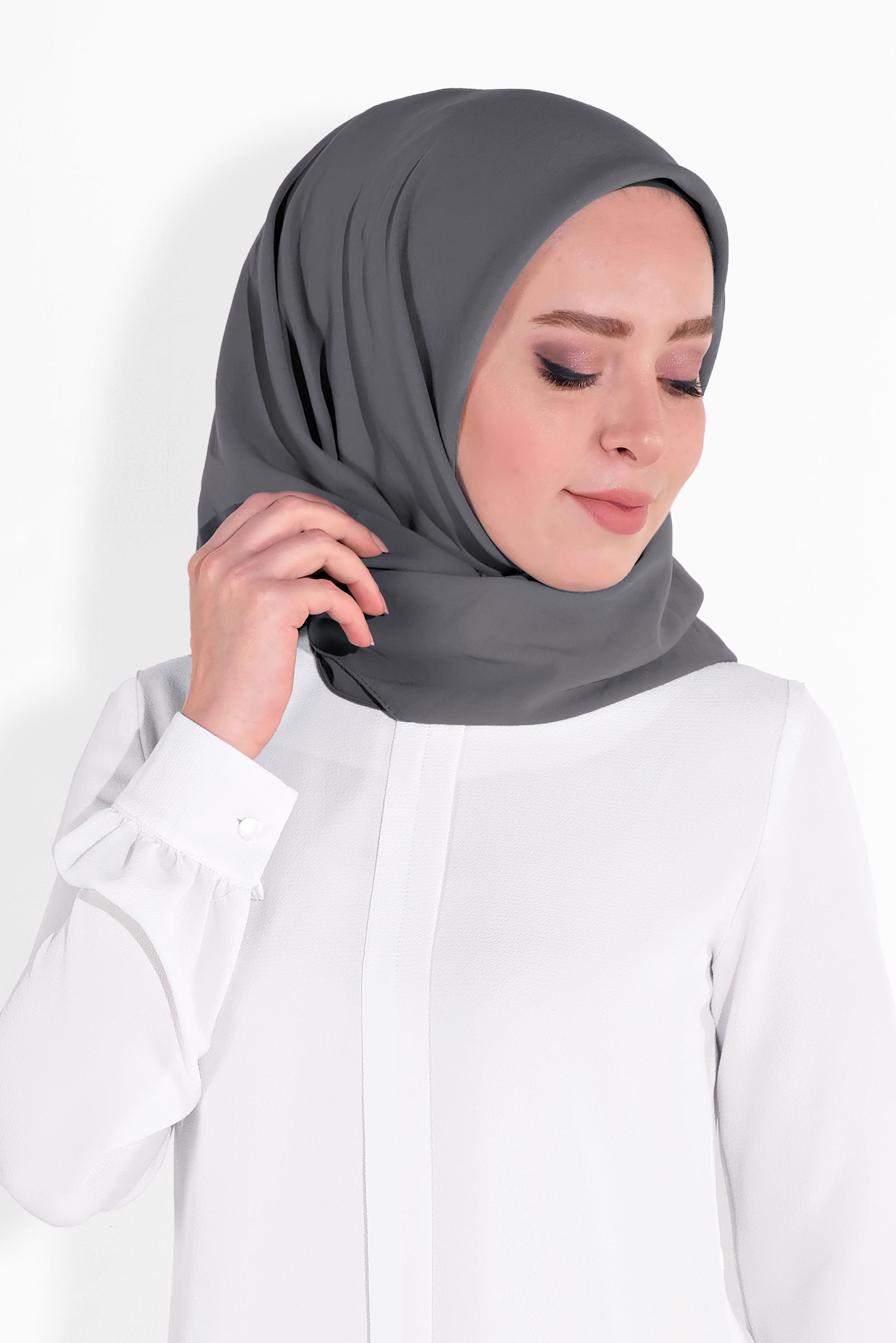 Tesettür giyim GRİ 8037 ALVİNA ARYA EŞARP