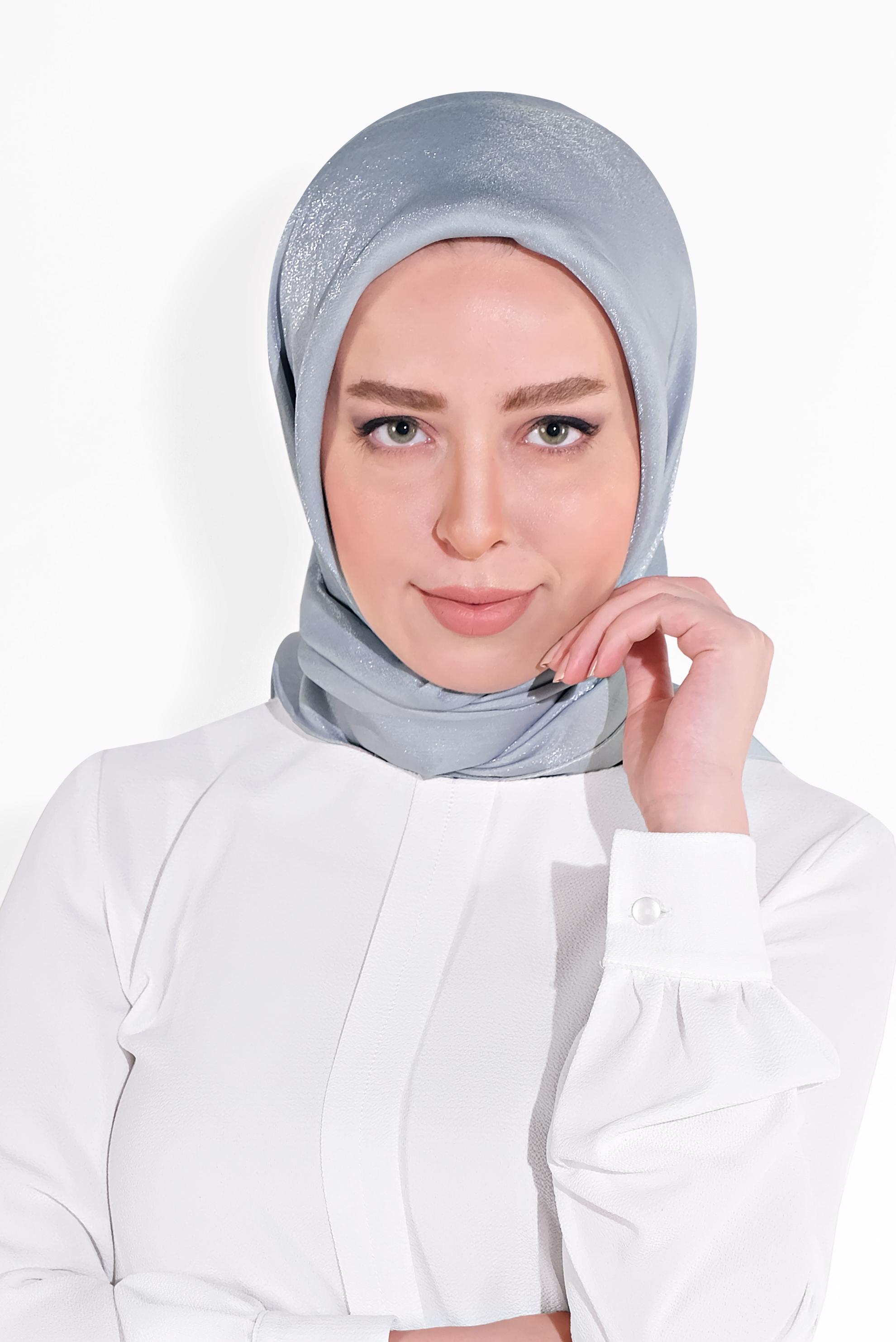 Tesettür giyim GÜMÜŞ 8038 ALVİNA TAŞLI EŞARP