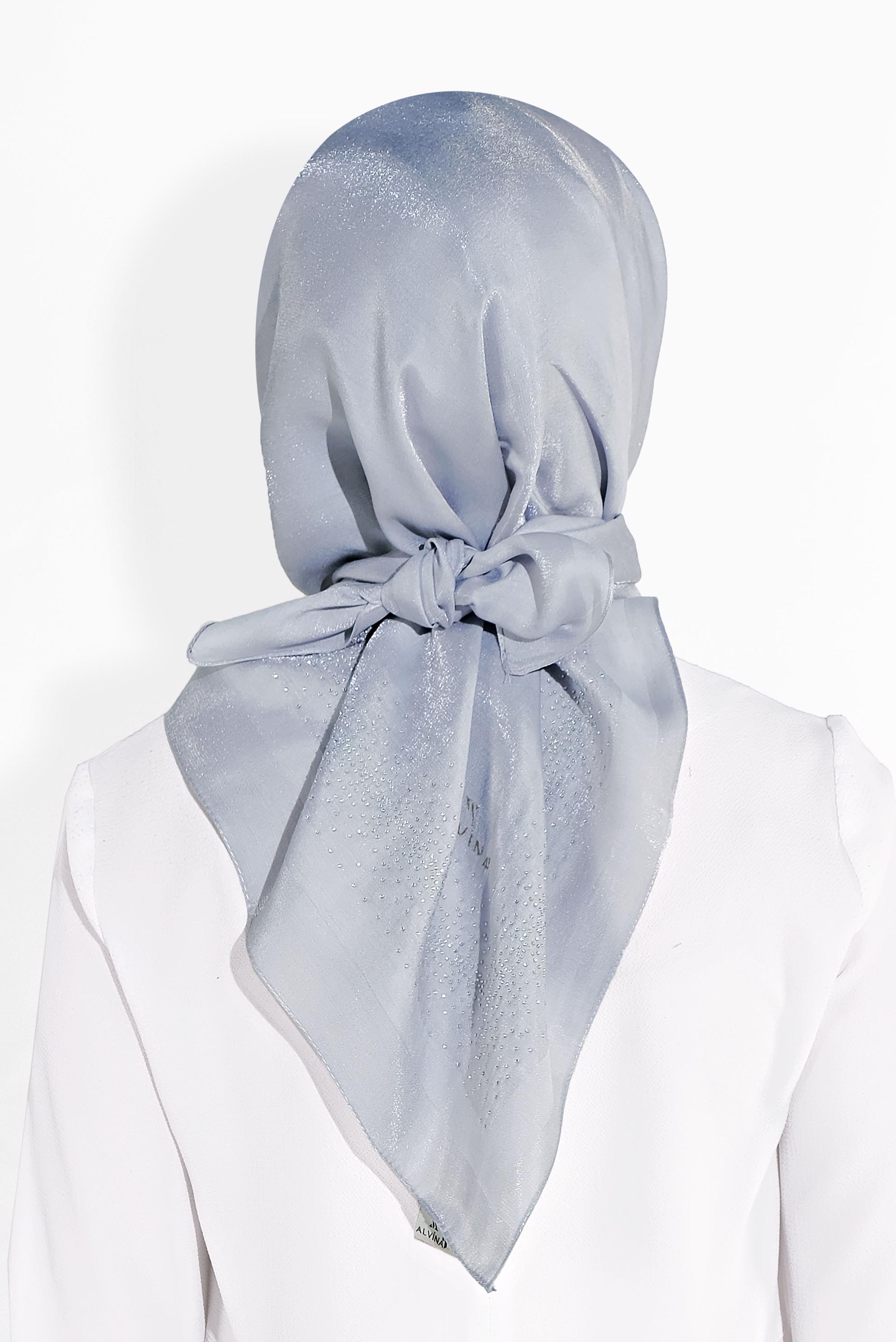 Tesettür giyim GÜMÜŞ 8038 ALVİNA TAŞLI EŞARP