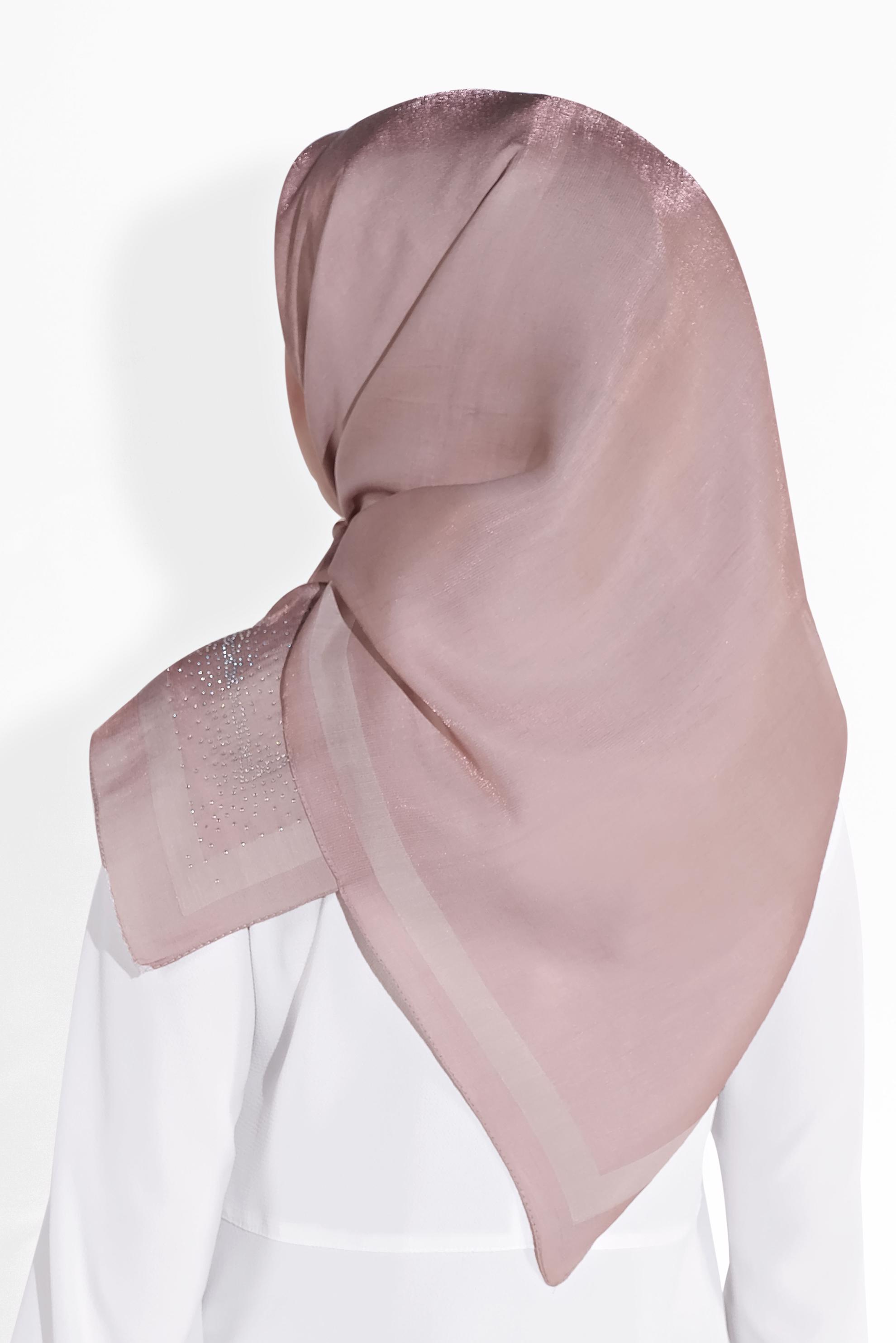 Tesettür giyim PUDRA 8038 ALVİNA TAŞLI EŞARP