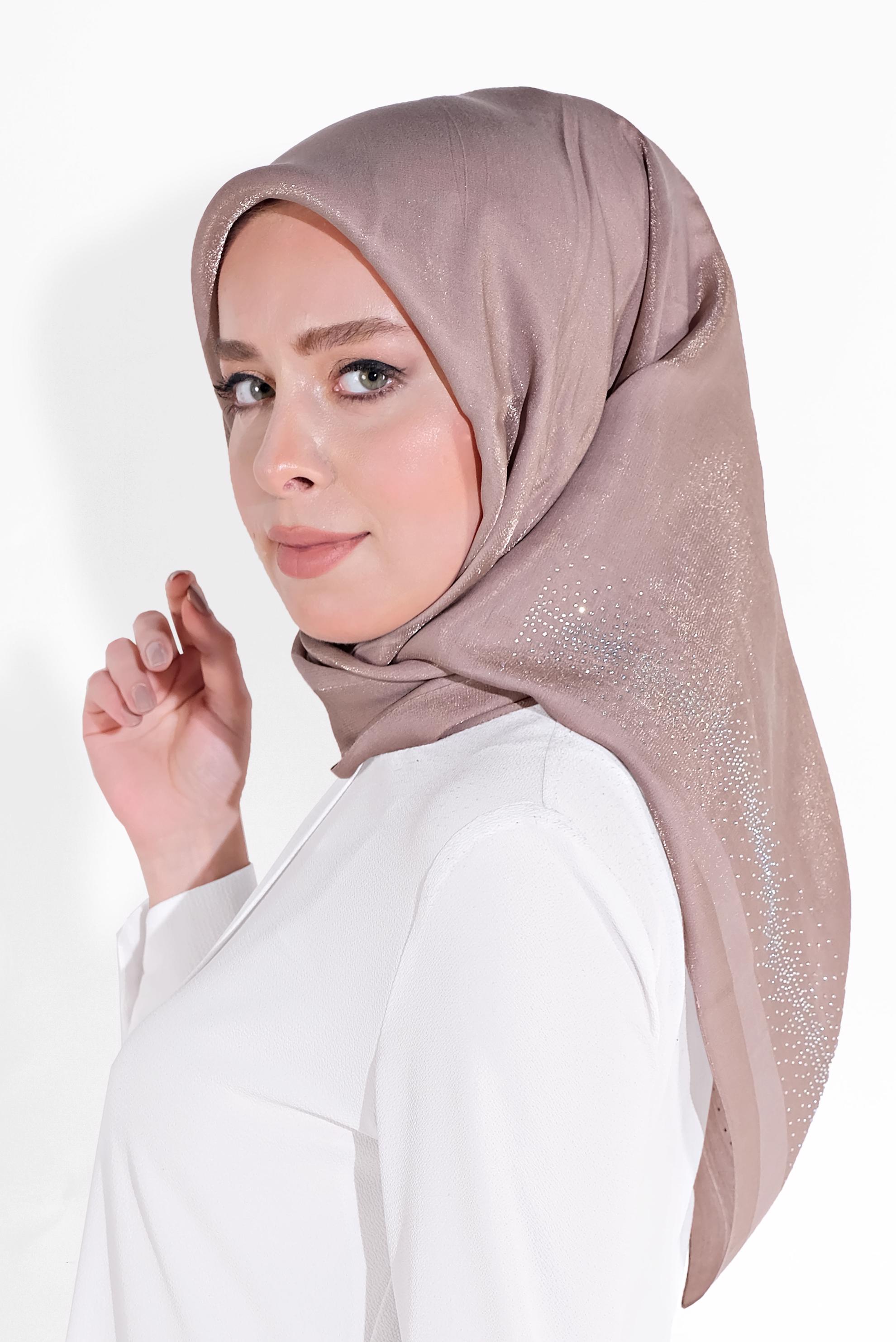 Tesettür giyim BEJ 8038 ALVİNA TAŞLI EŞARP
