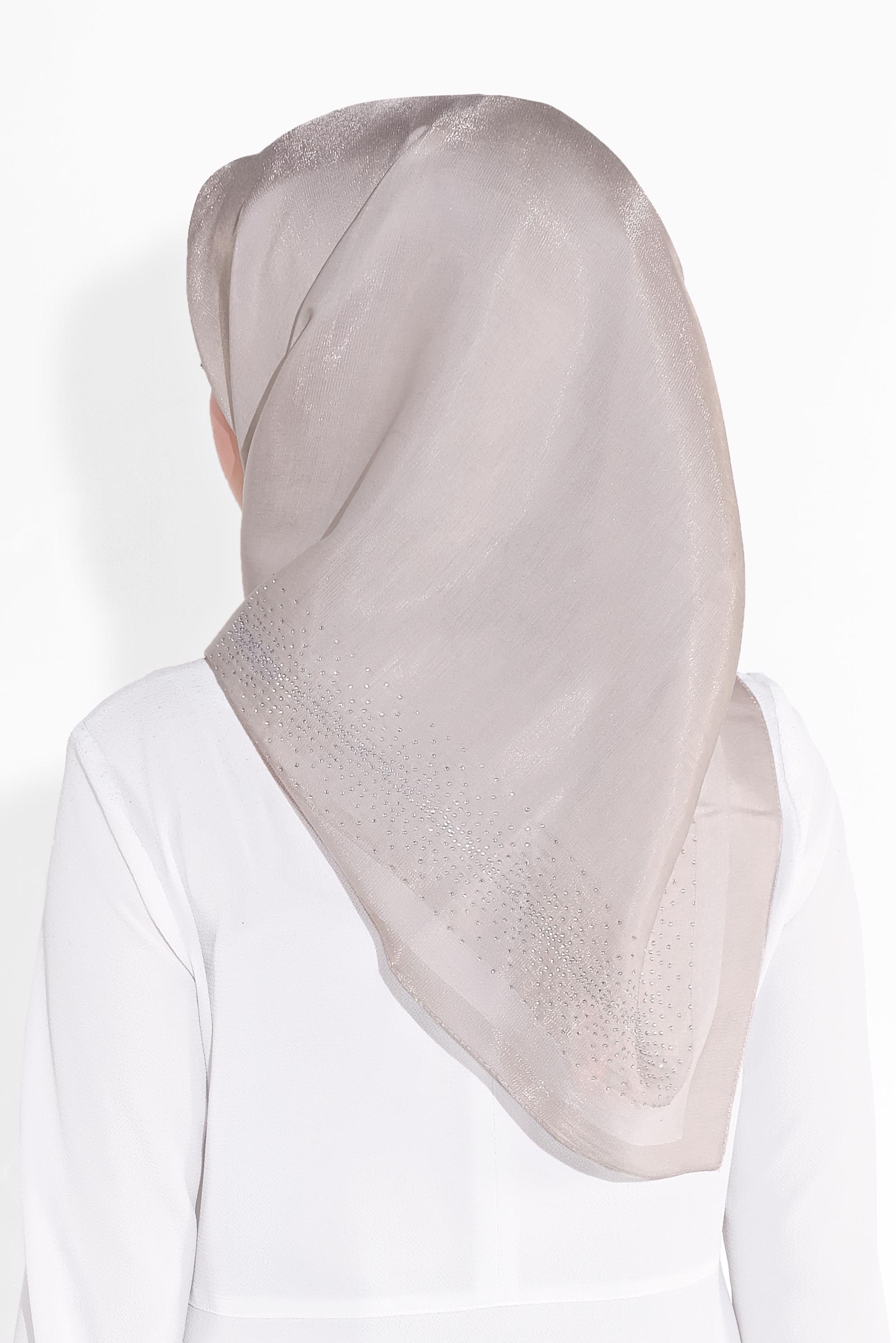 Tesettür giyim VİZON 8038 ALVİNA TAŞLI EŞARP