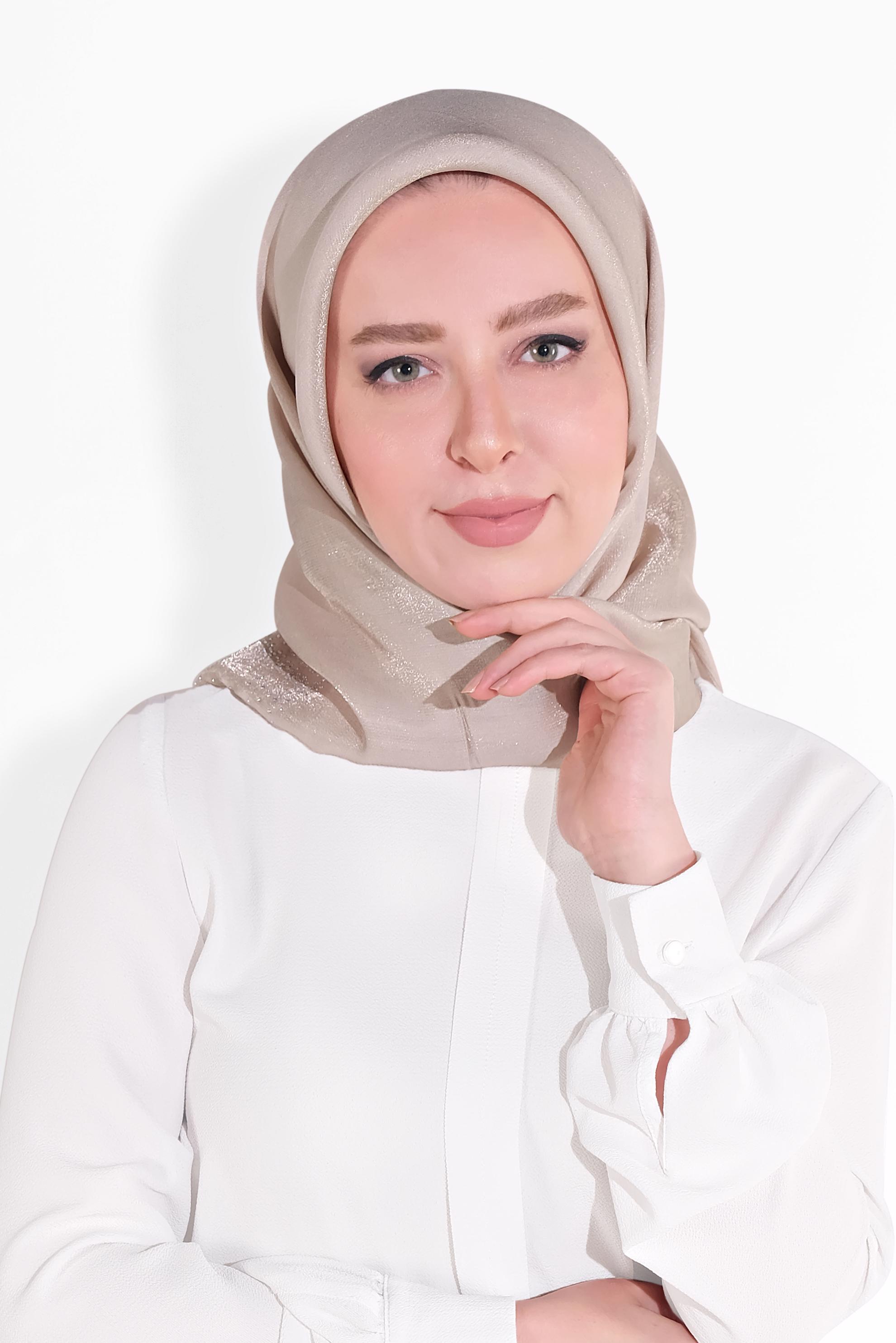 Tesettür giyim VİZON 8038 ALVİNA TAŞLI EŞARP