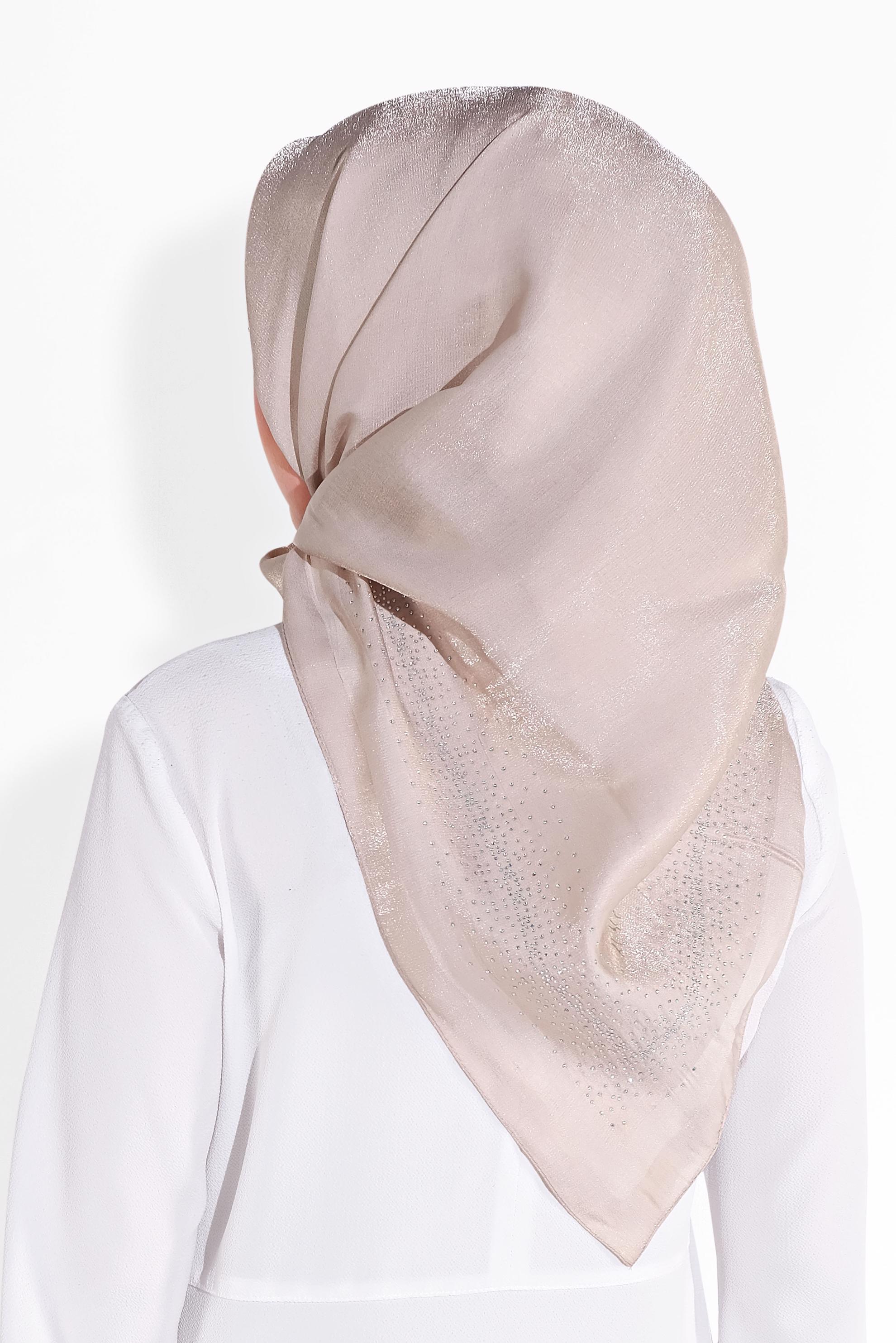 Tesettür giyim VİZON 8038 ALVİNA TAŞLI EŞARP