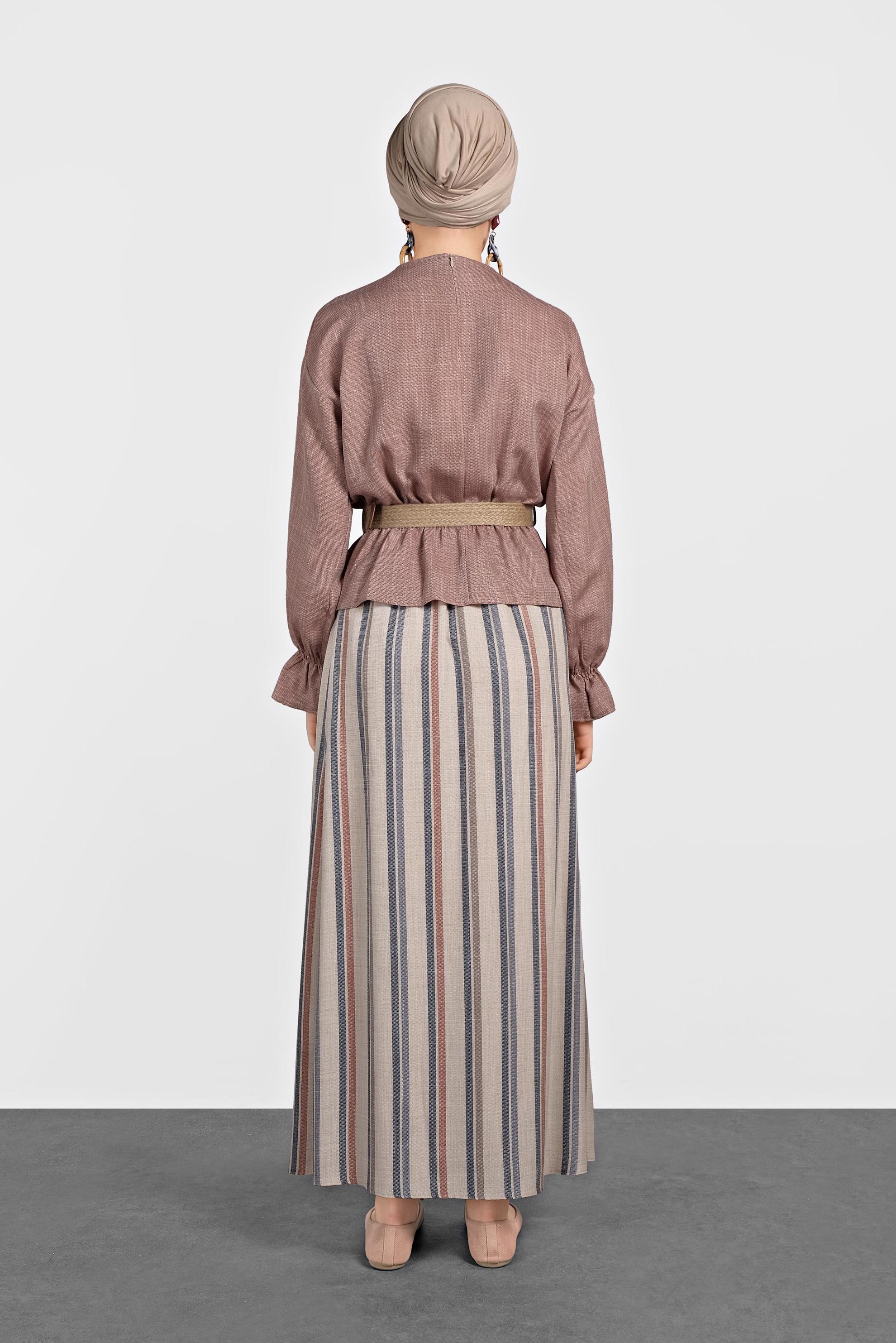 Hijab clothing BEIGE  SKIRTED SUIT 4344-1