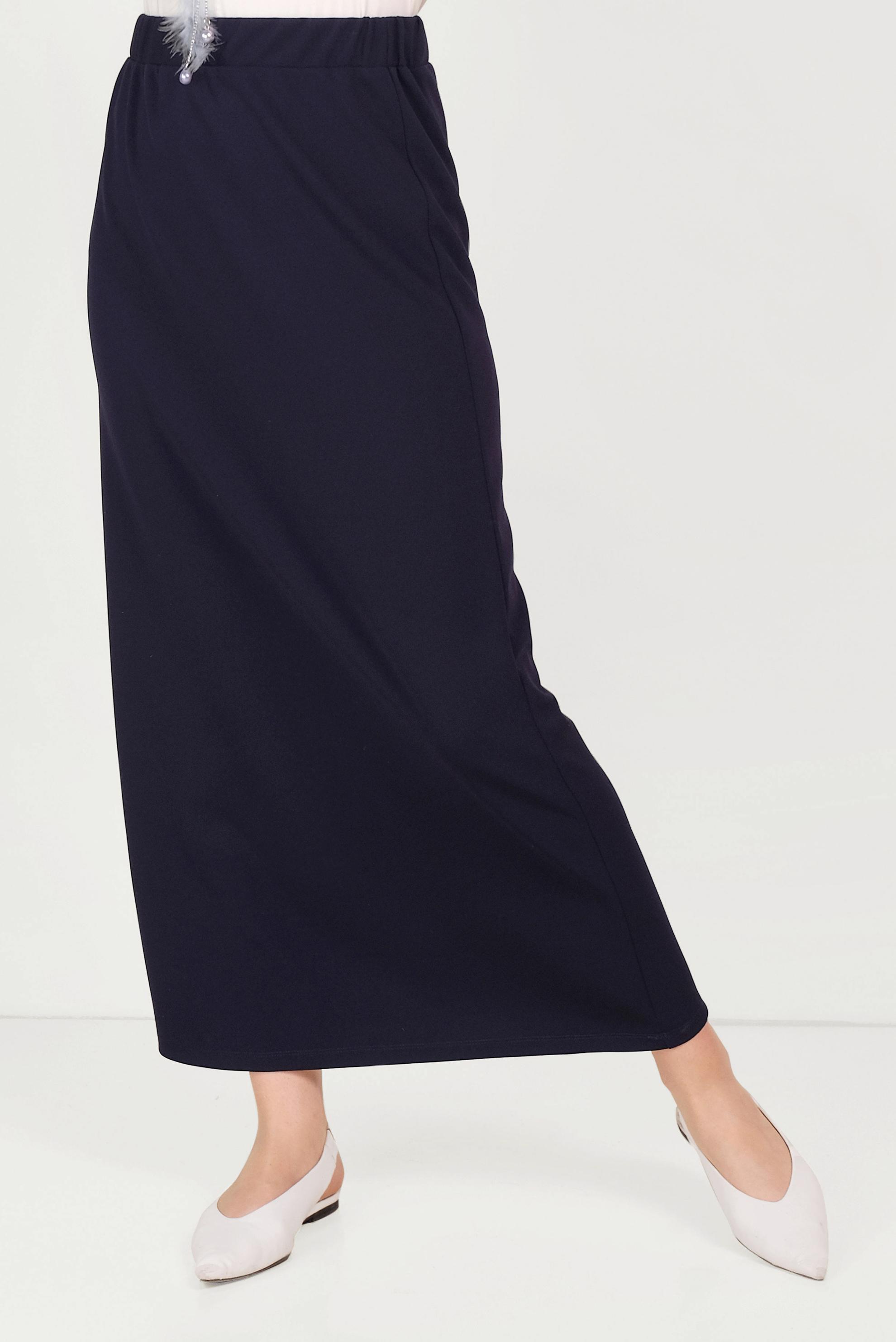 Hijab clothing NAVY BLUE ELASTIC-WAIST SKIRT 60061 