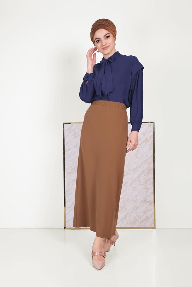Hijab clothing  ELASTIC-WAIST SKIRT 60061  - ALVİNA