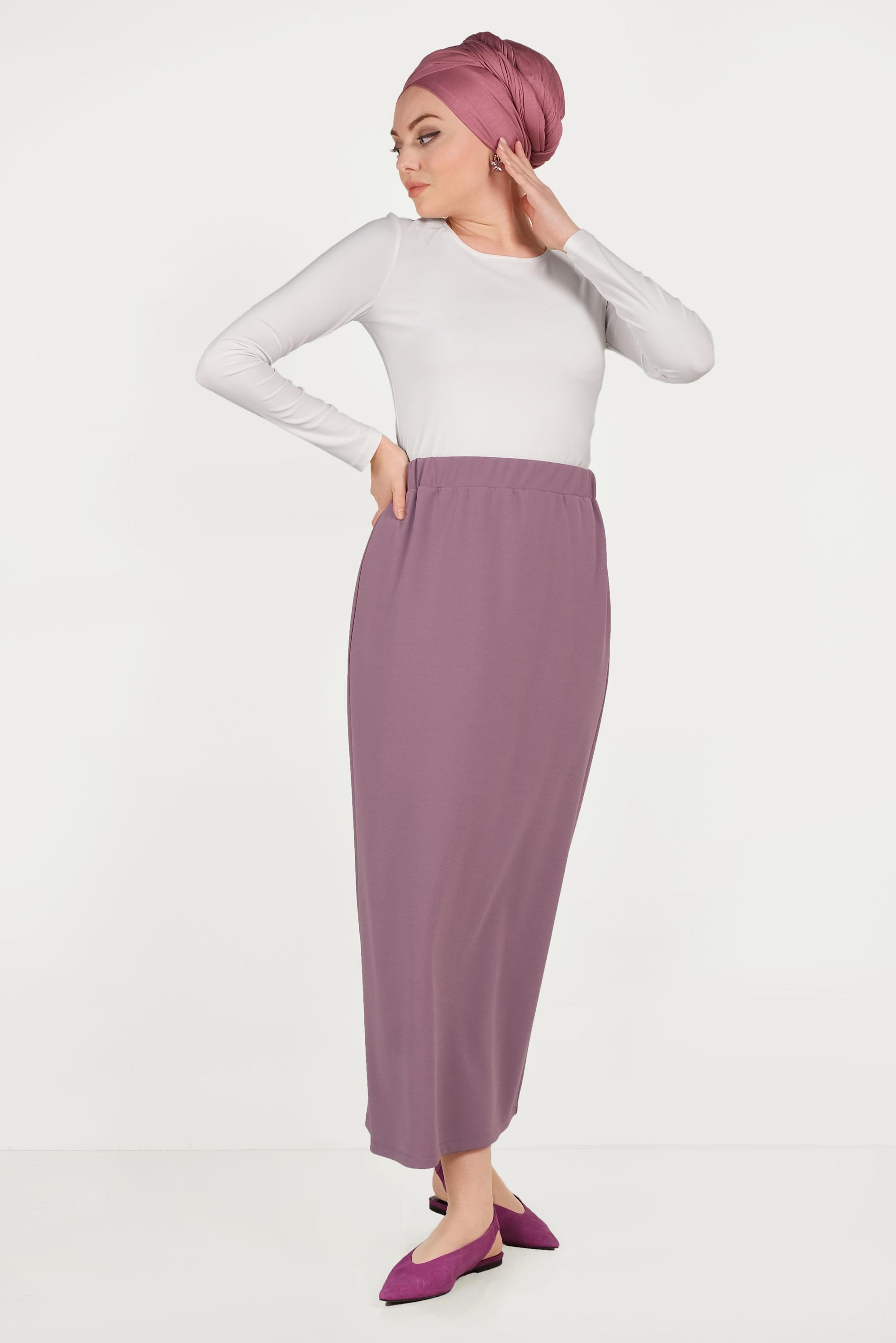 Hijab clothing PINK ELASTIC-WAIST SKIRT 60061 