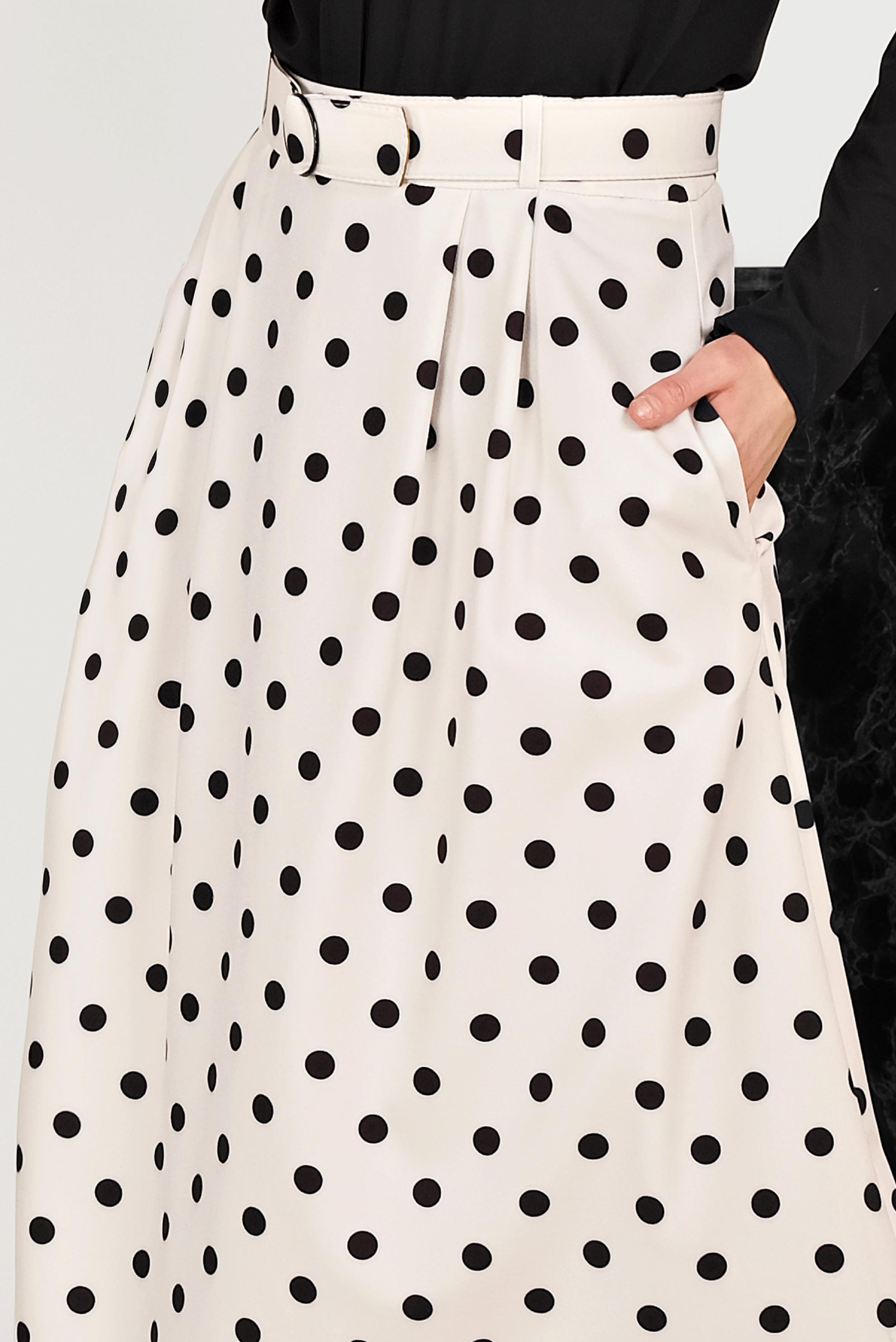 Hijab clothing BLACK POLKA DOT SKIRT WITH POCKET 60065 