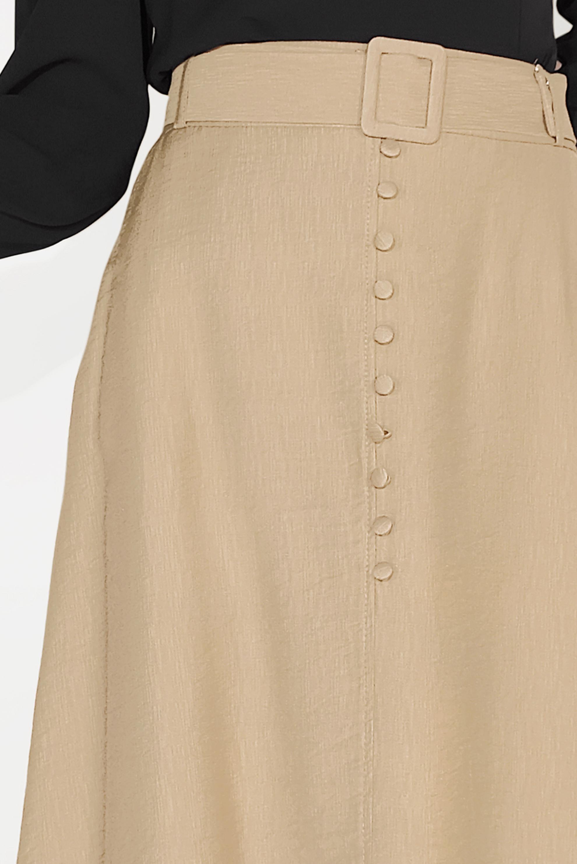 Tesettür giyim KAHVE A KESİM DÜĞMELİ ETEK 60067