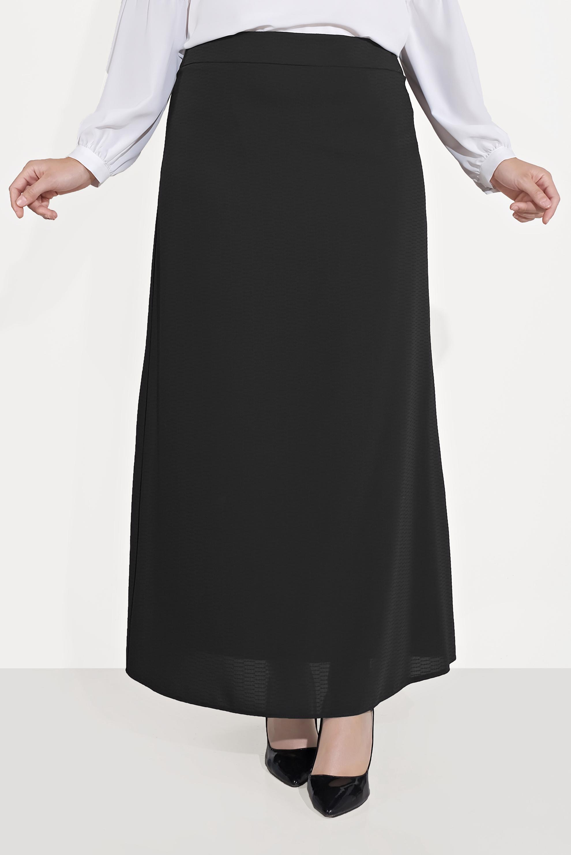 Tesettür giyim SİYAH A KESİM ETEK 60069