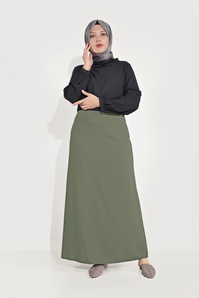 Vêtements hijab KAKI JUPE EN LIGNE A 60069  - ALVİNA