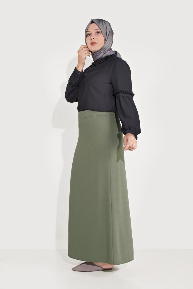 Vêtements hijab KAKI JUPE EN LIGNE A 60069  - ALVİNA