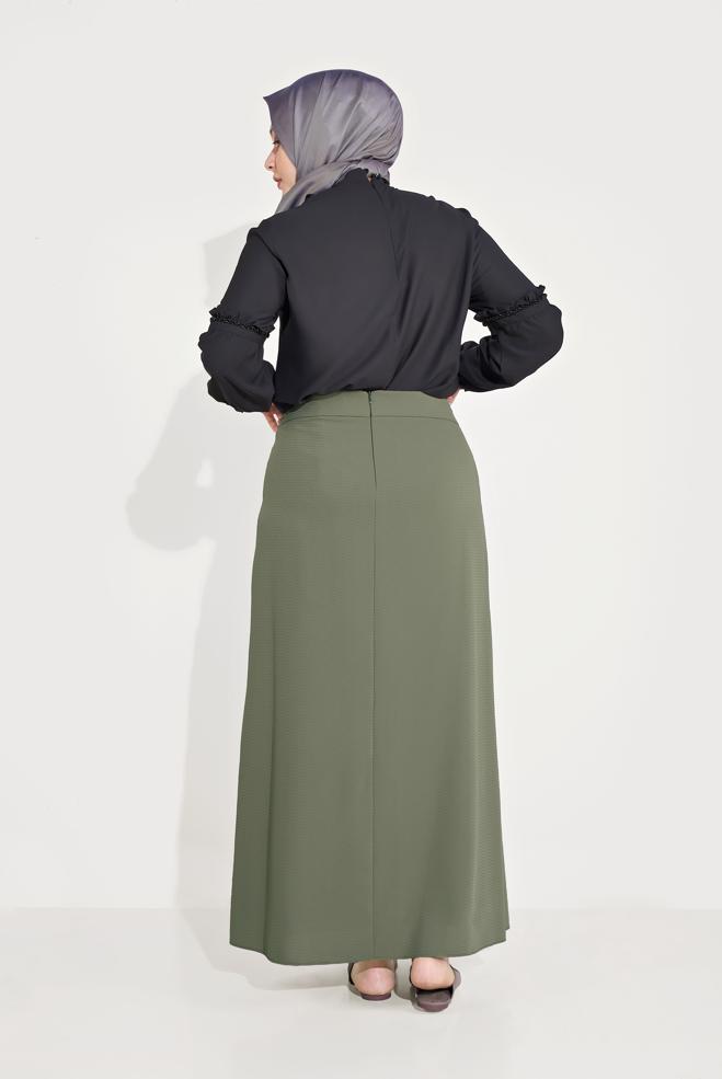 Vêtements hijab KAKI JUPE EN LIGNE A 60069  - ALVİNA