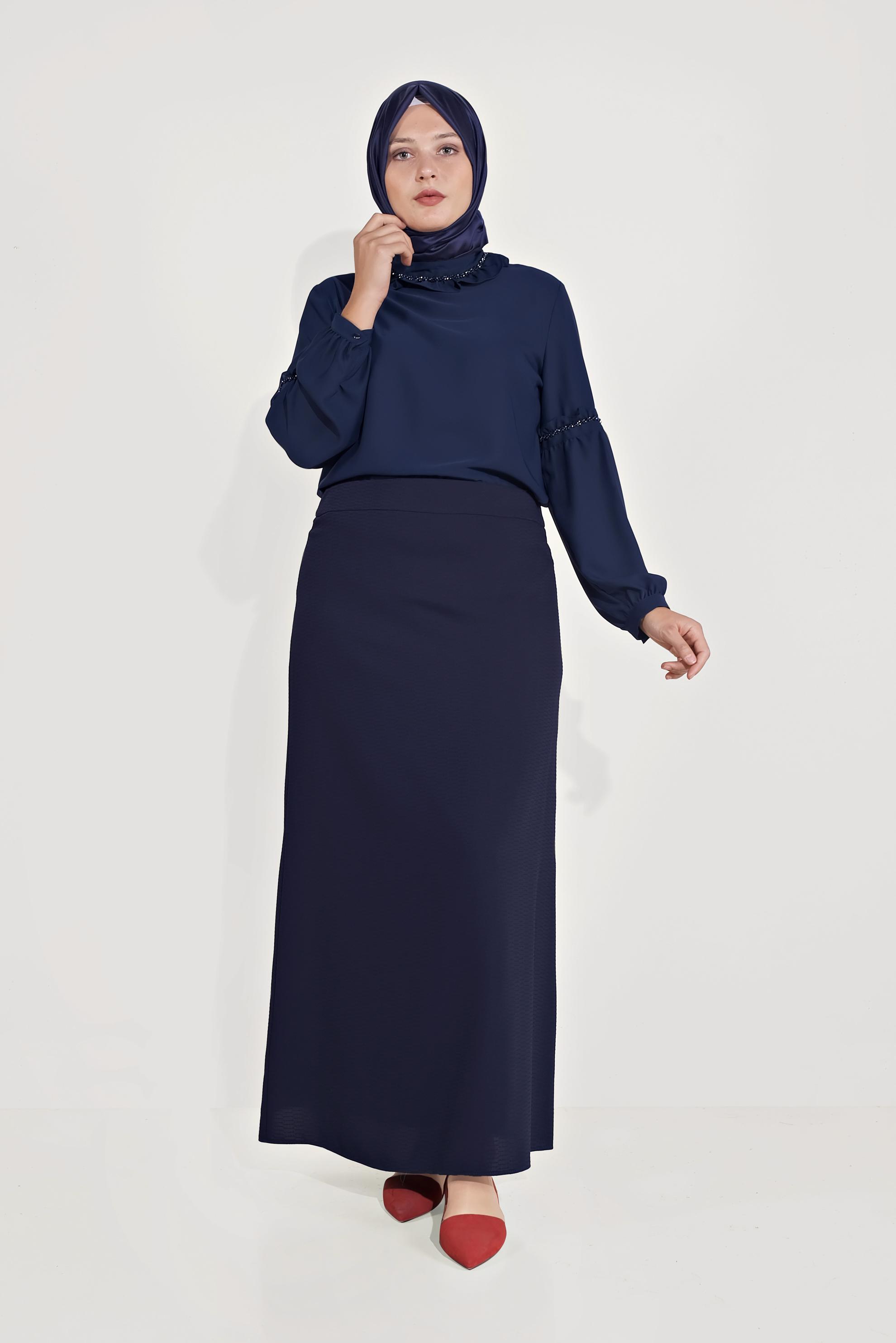 Hijab clothing NAVY BLUE A-LINE SKIRT 60069 