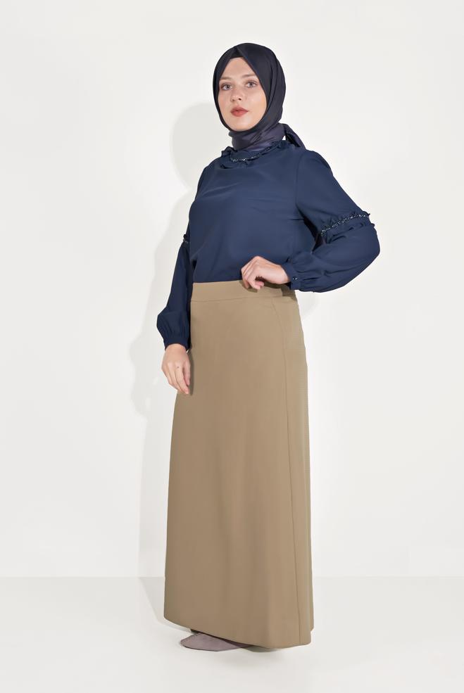 Tesettür giyim TABA A KESİM ETEK 60069 - ALVİNA