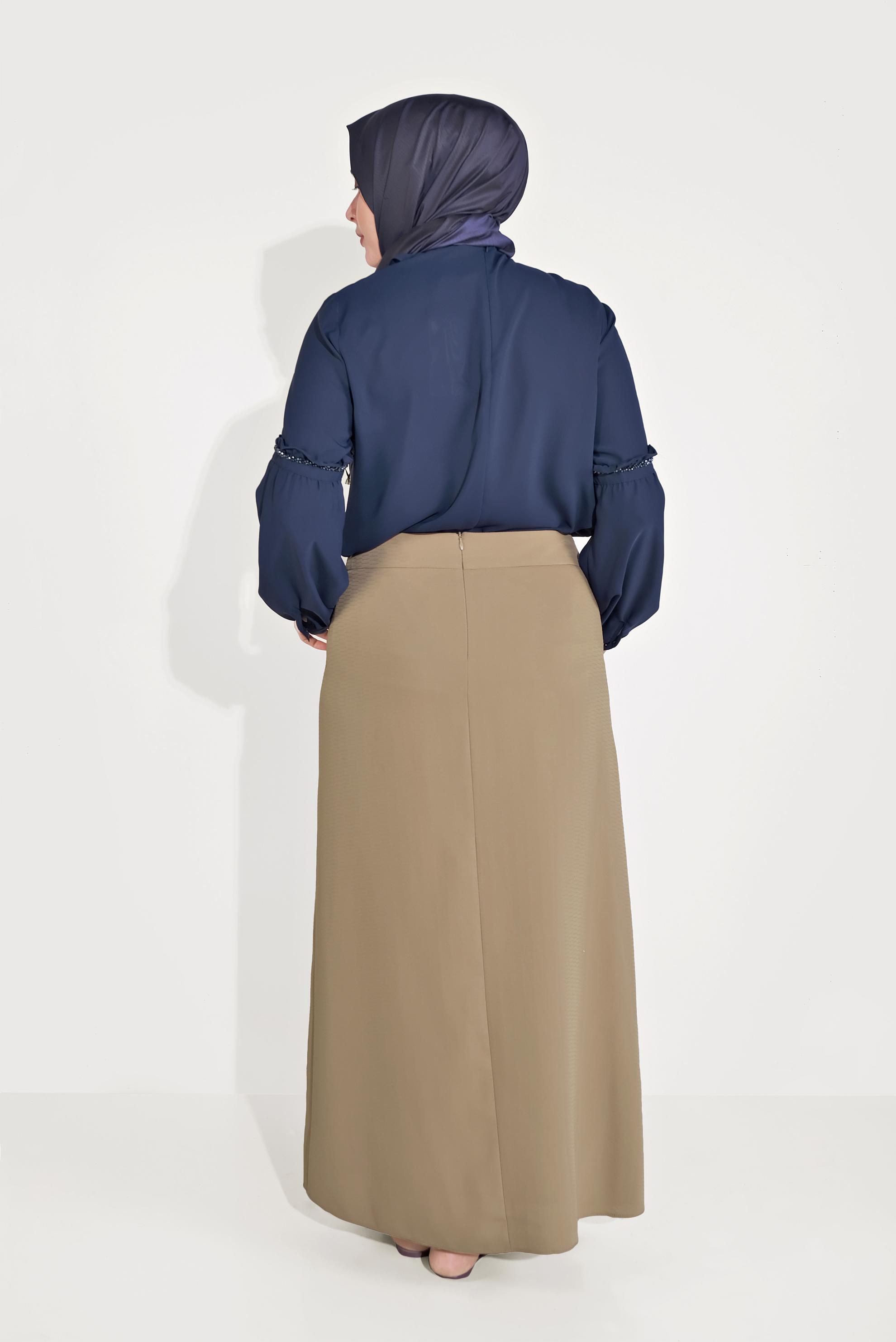 Tesettür giyim TABA A KESİM ETEK 60069