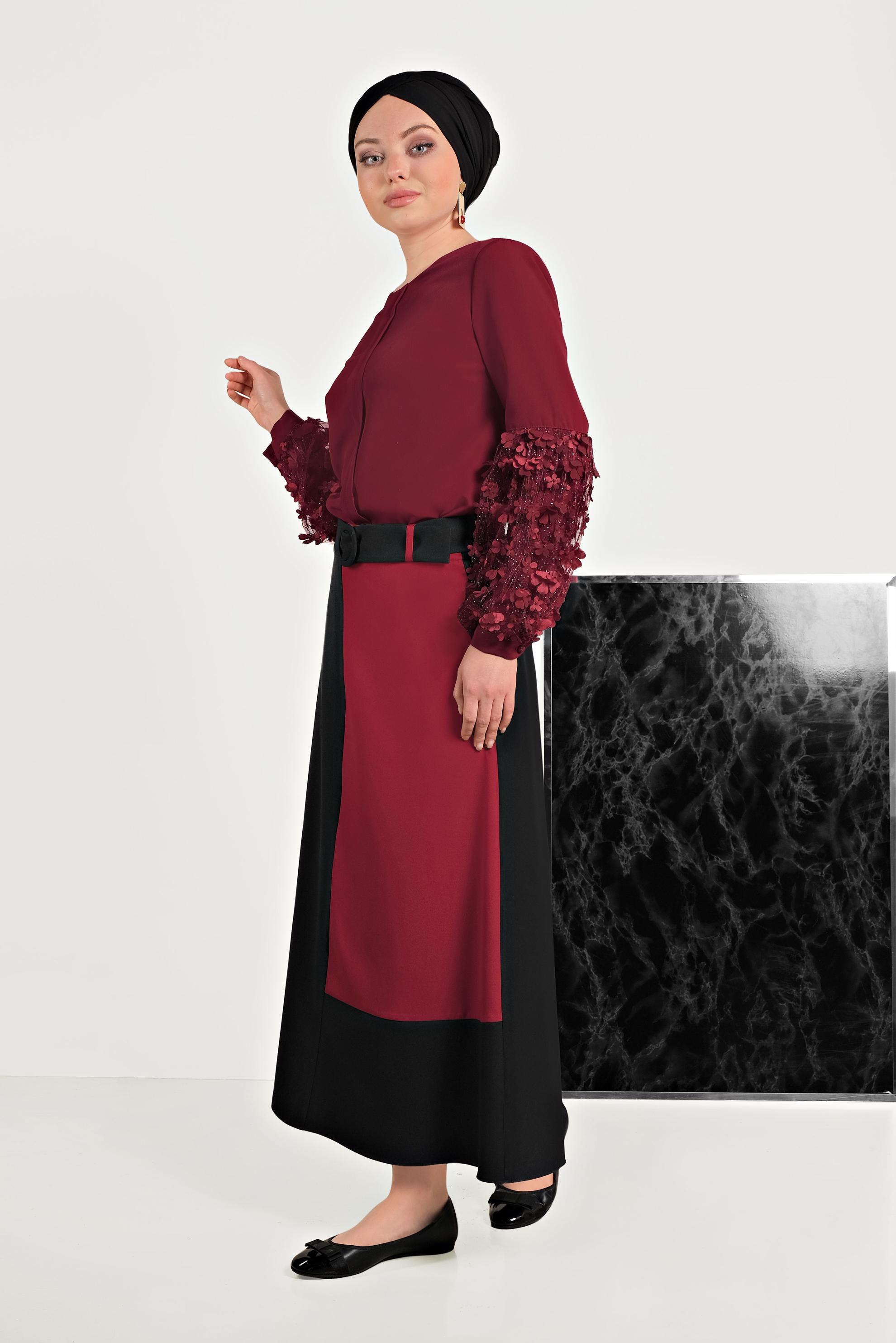 Hijab clothing BLACK 2-COLOR SKIRT 60072 