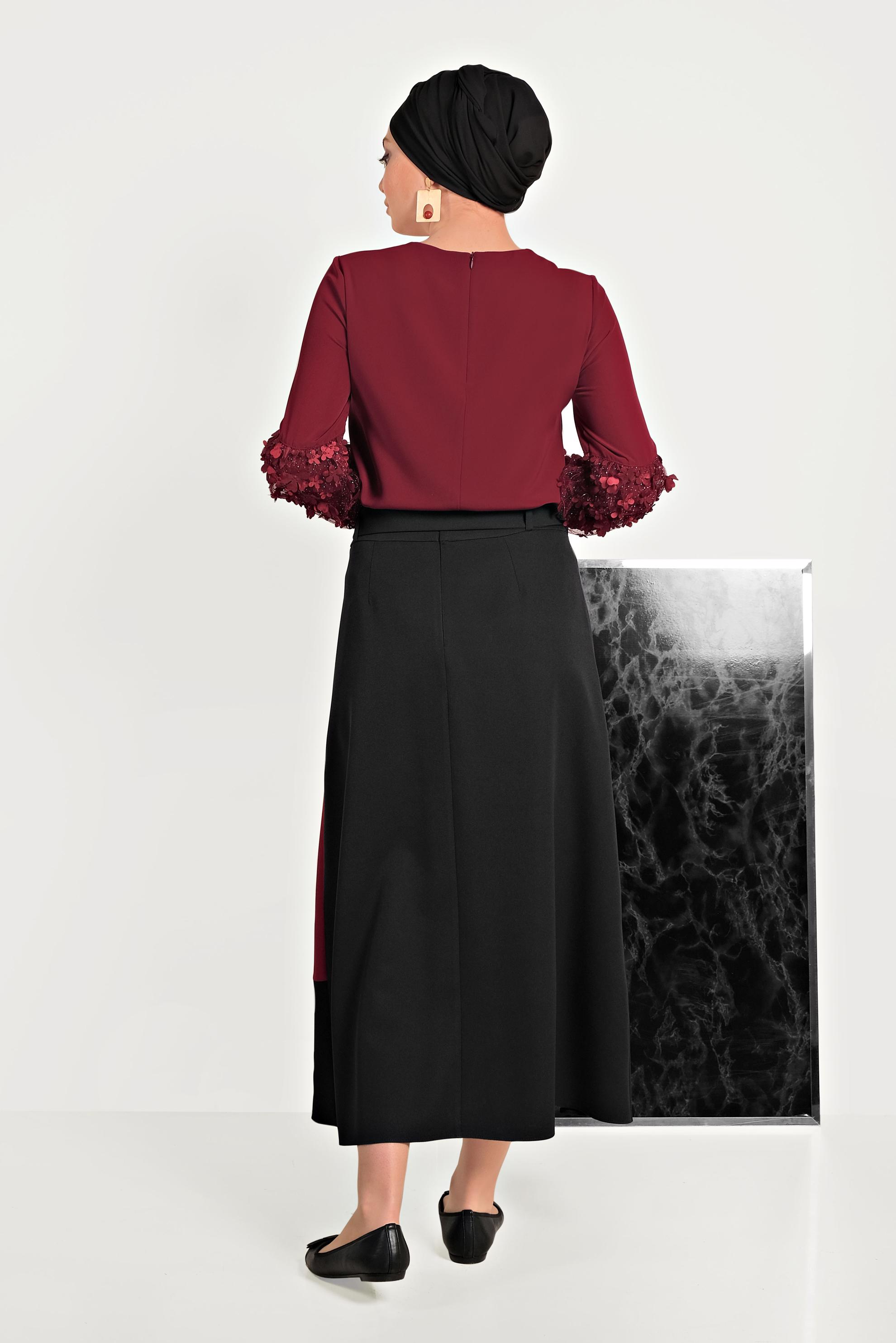 Hijab clothing BLACK 2-COLOR SKIRT 60072 
