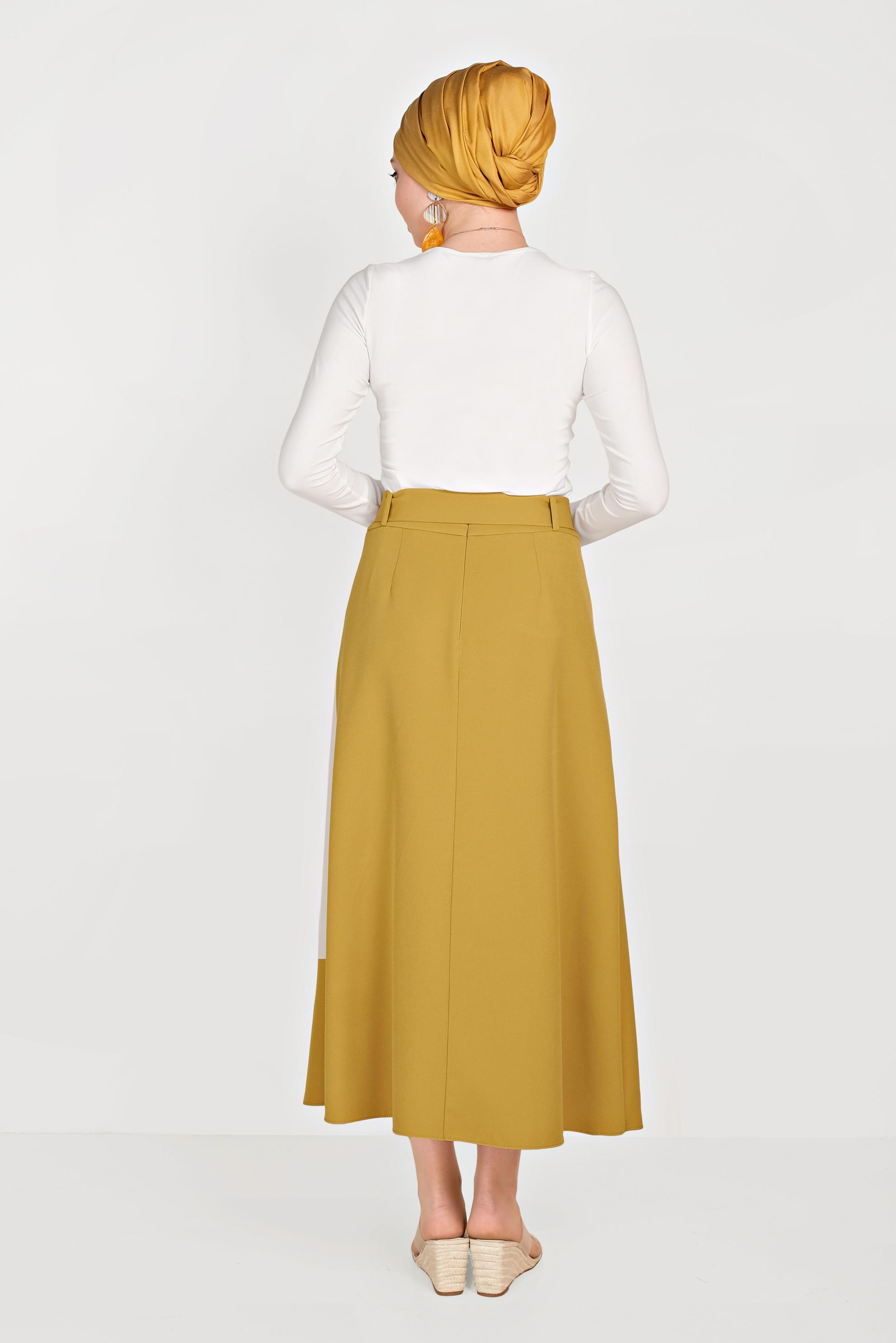 Hijab clothing YELLOW 2-COLOR SKIRT 60072 
