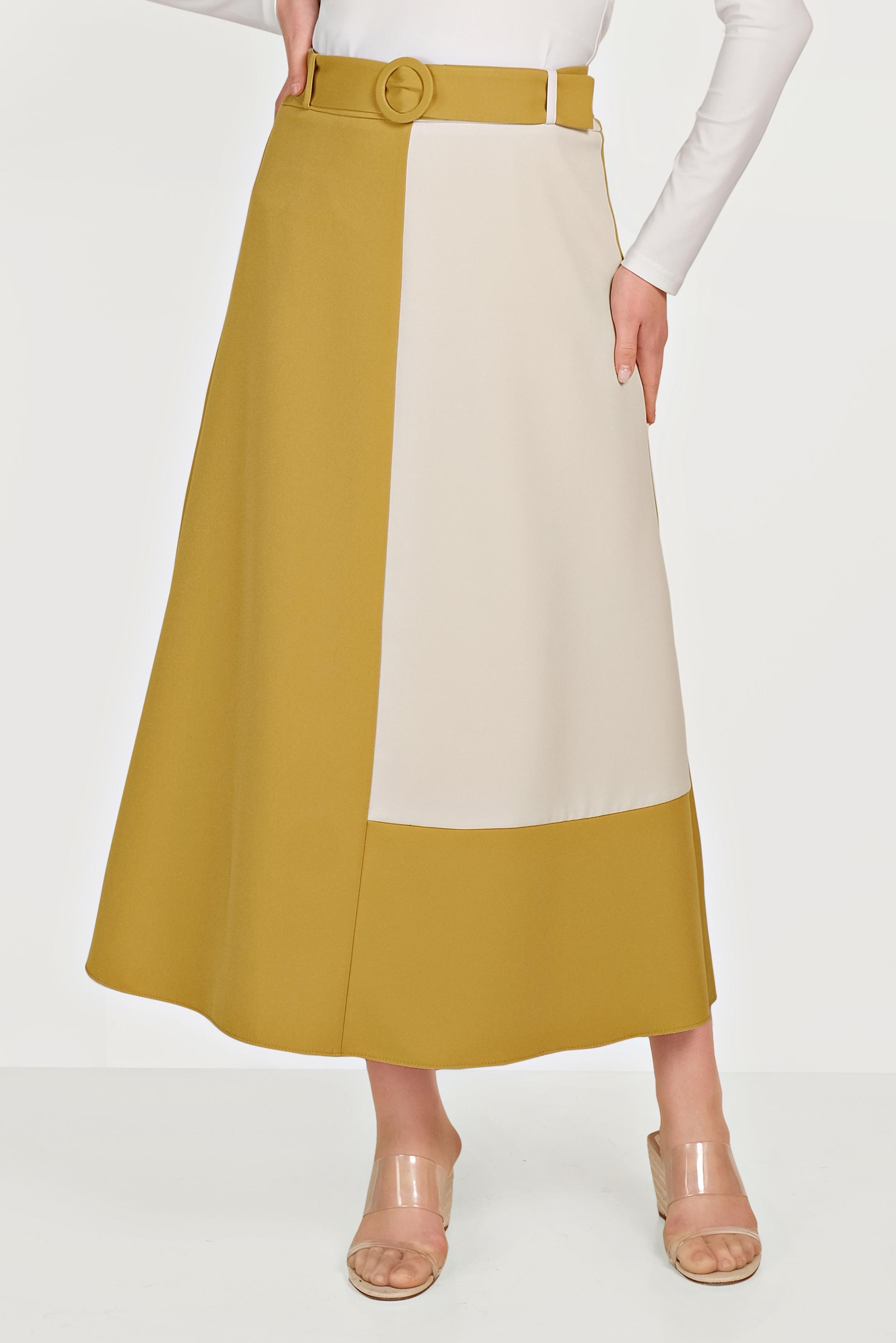 Hijab clothing YELLOW 2-COLOR SKIRT 60072 