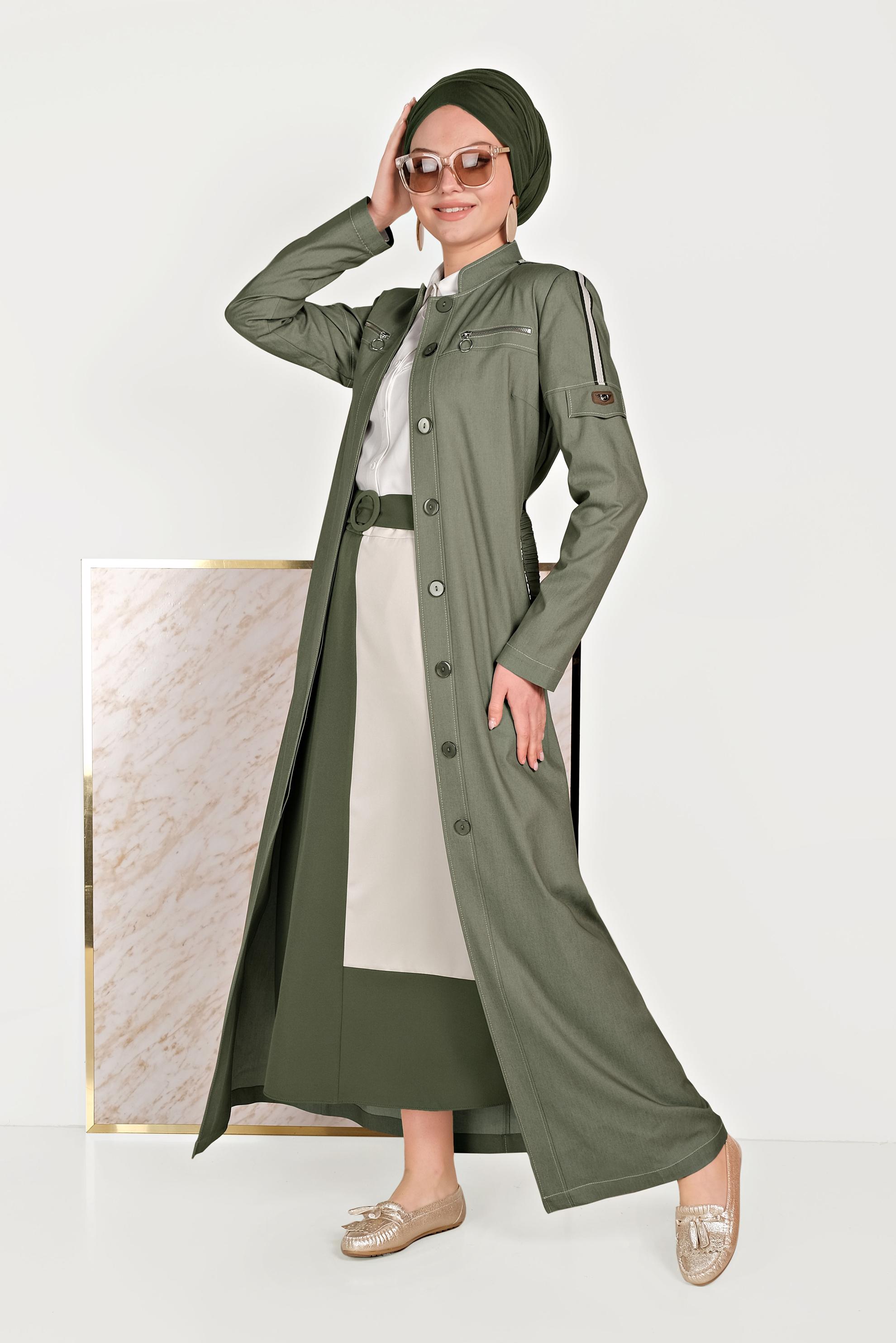 Hijab clothing KHAKI 2-COLOR SKIRT 60072 