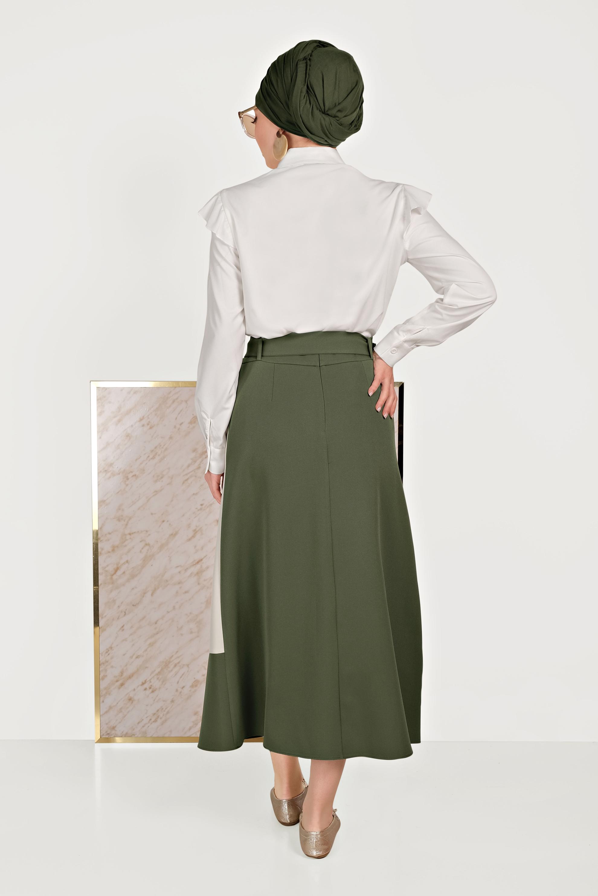 Hijab clothing KHAKI 2-COLOR SKIRT 60072 