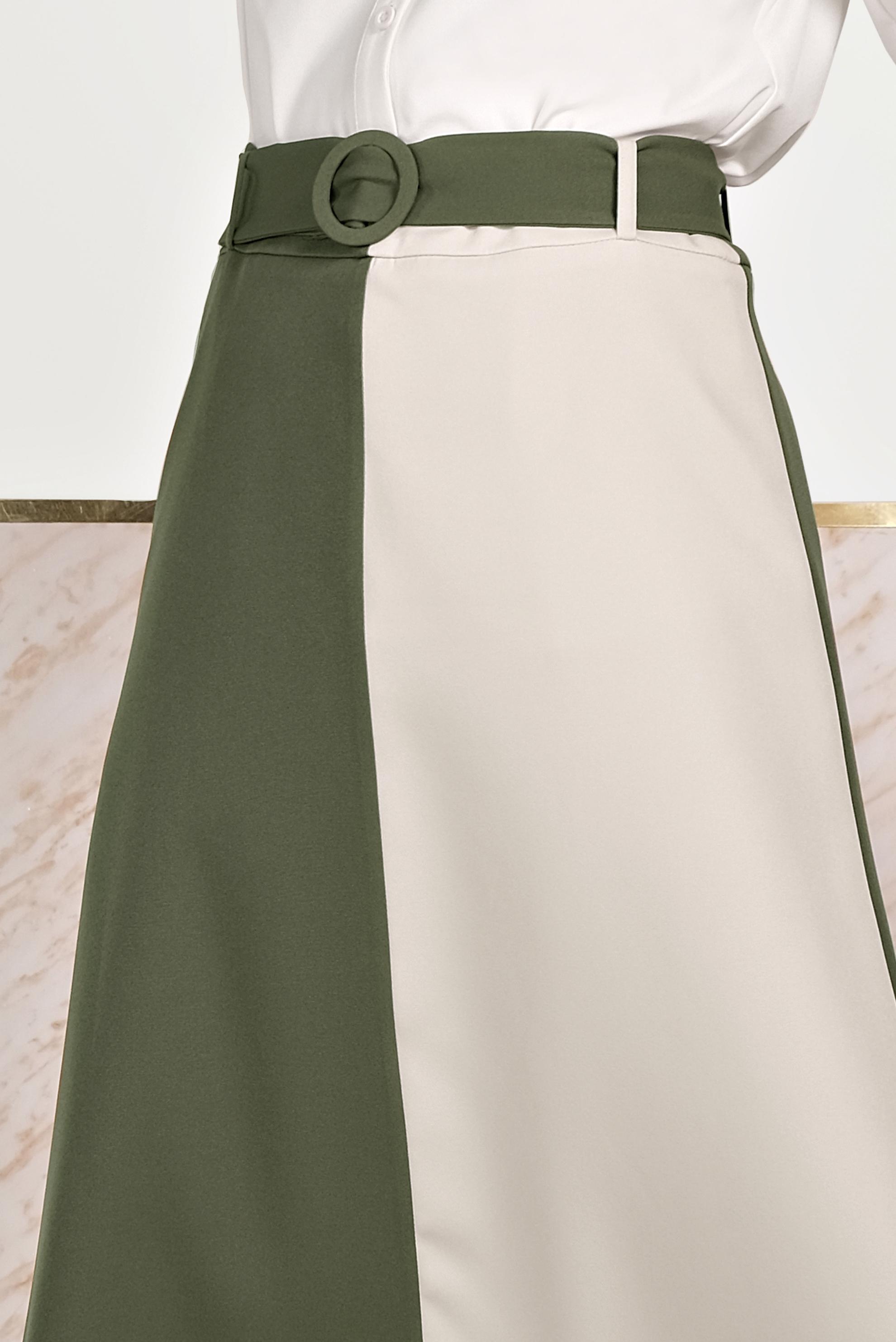Hijab clothing KHAKI 2-COLOR SKIRT 60072 