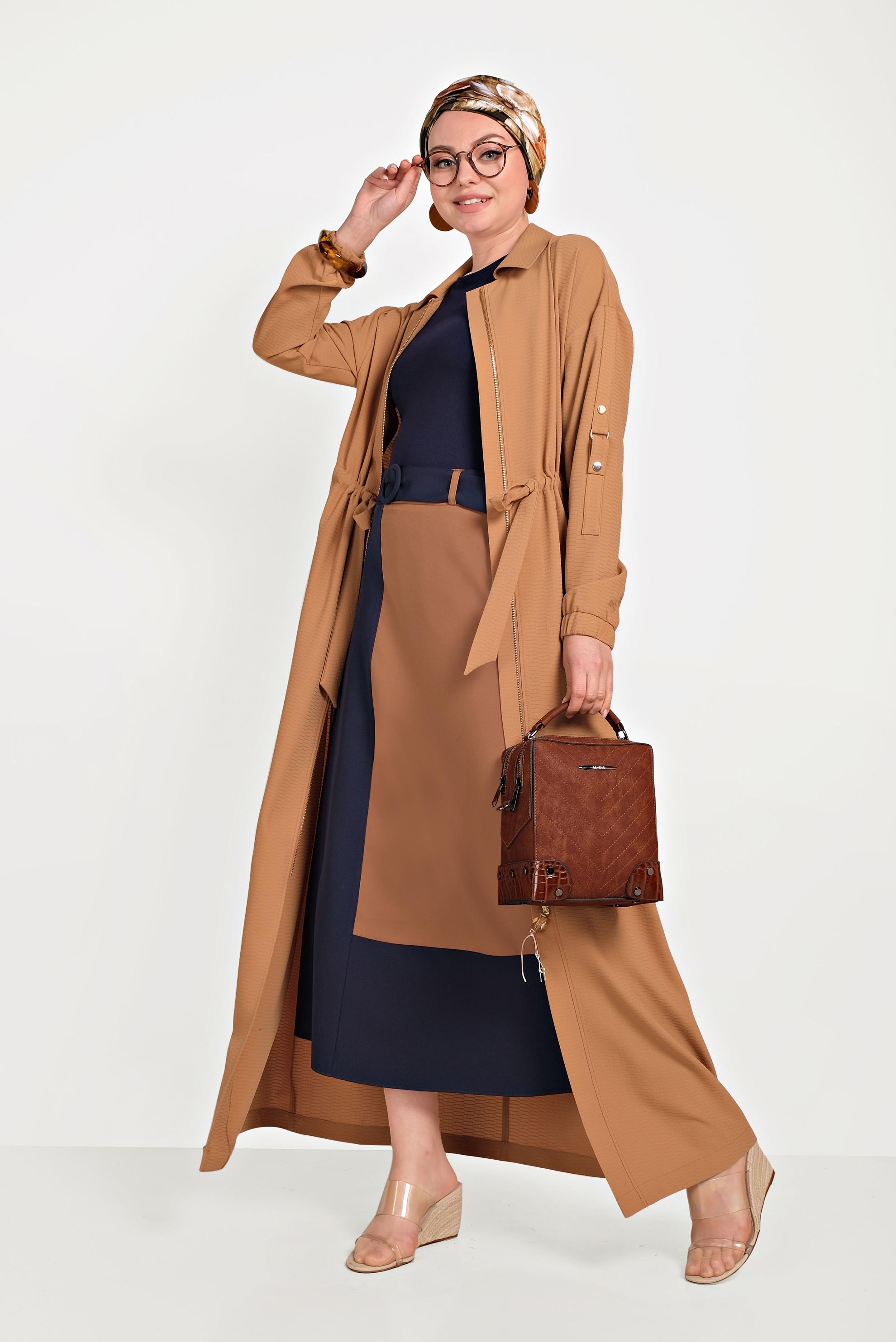 Hijab clothing NAVY BLUE 2-COLOR SKIRT 60072 