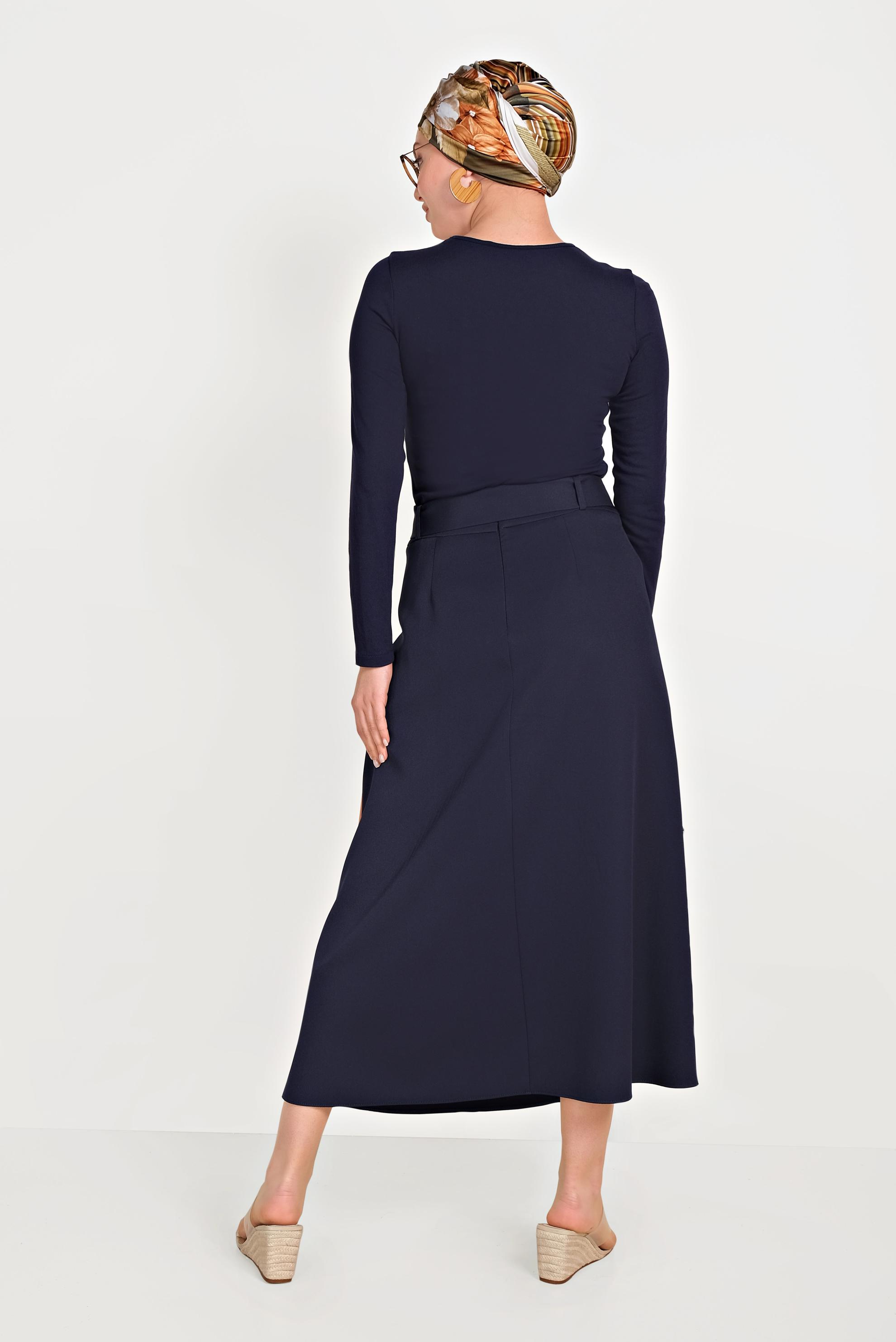 Hijab clothing NAVY BLUE 2-COLOR SKIRT 60072 