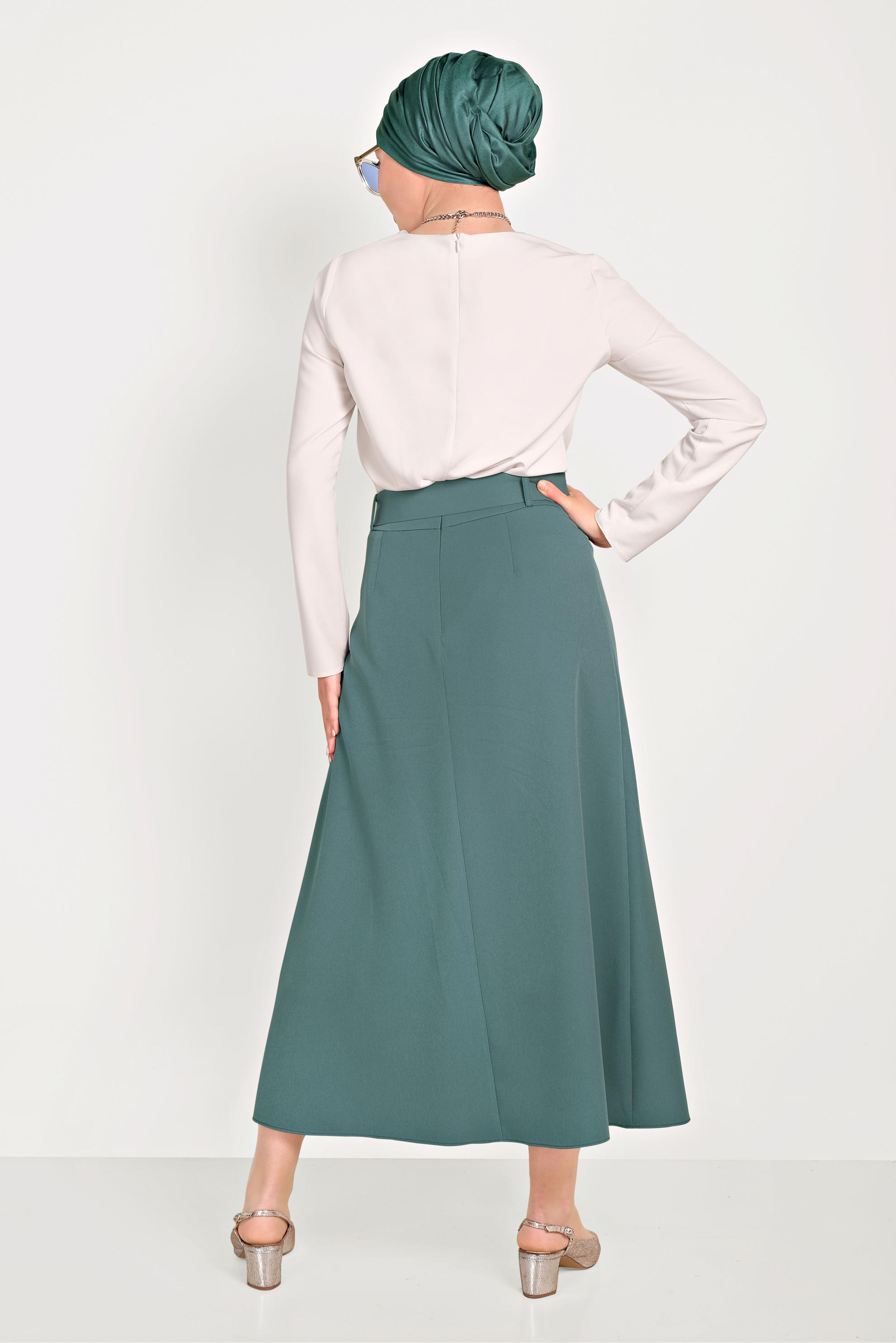 Hijab clothing BLUE 2-COLOR SKIRT 60072 