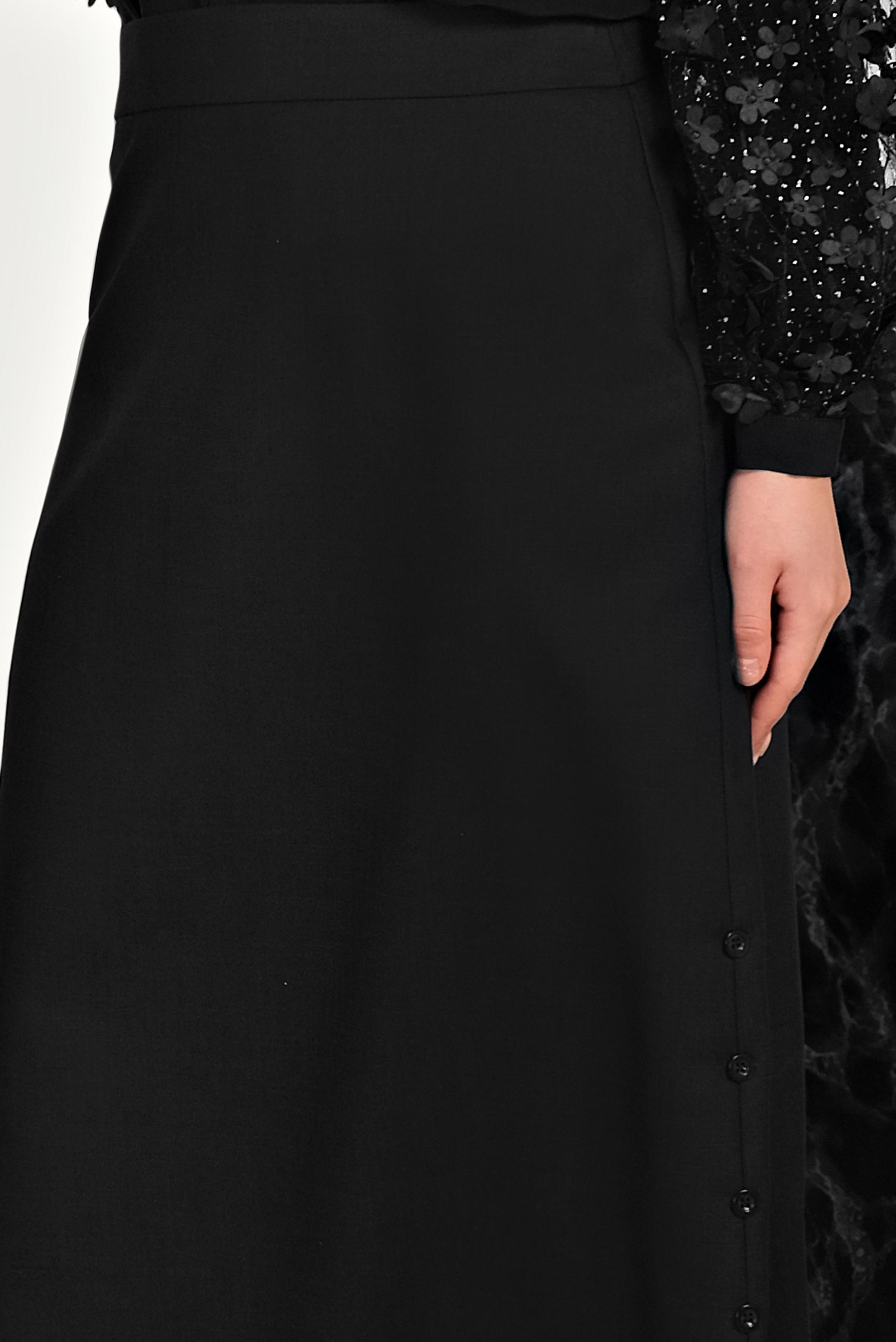 Hijab clothing BLACK BUTTON DETAIL SKIRT 60074 