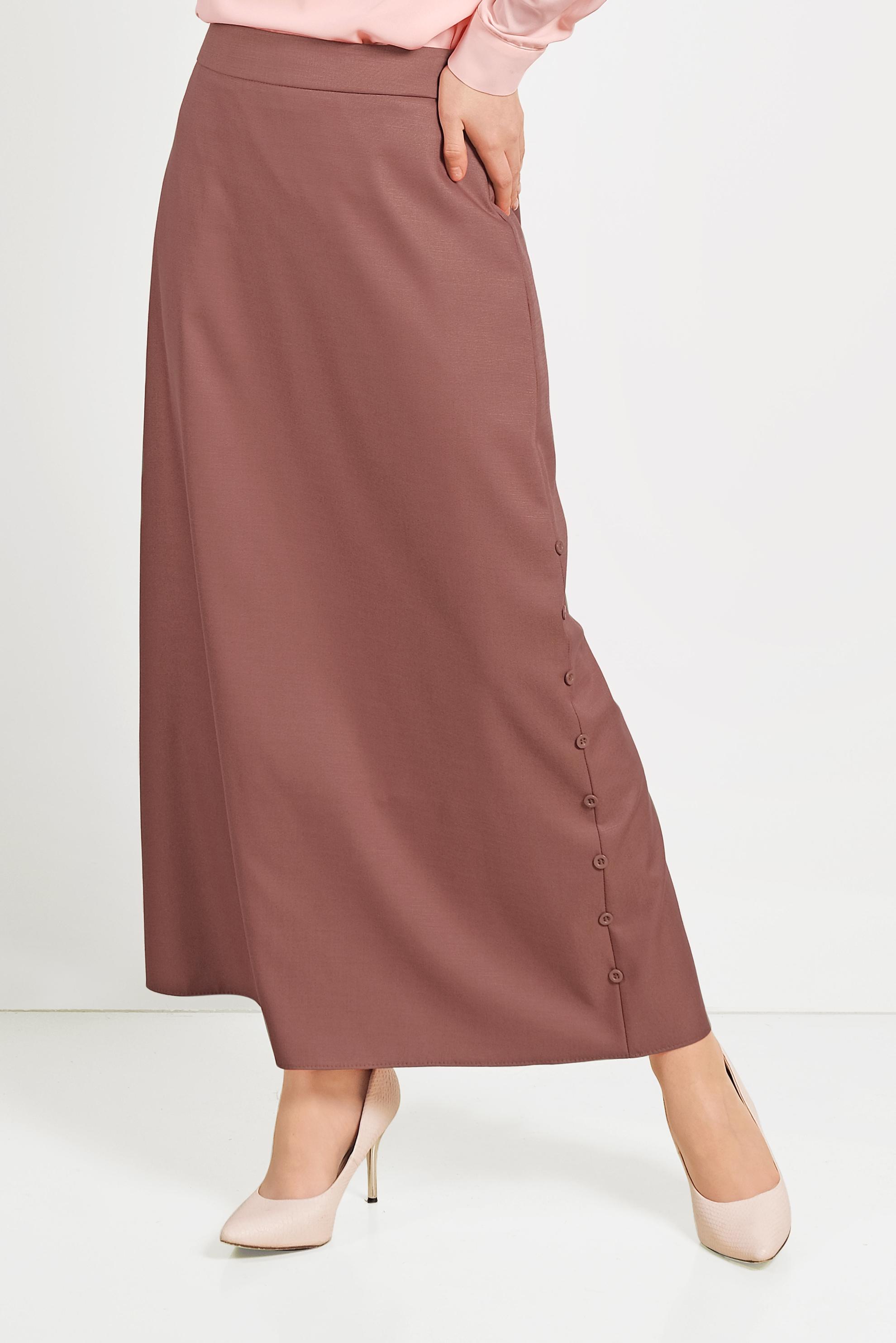 Hijab clothing ORANGE BUTTON DETAIL SKIRT 60074 