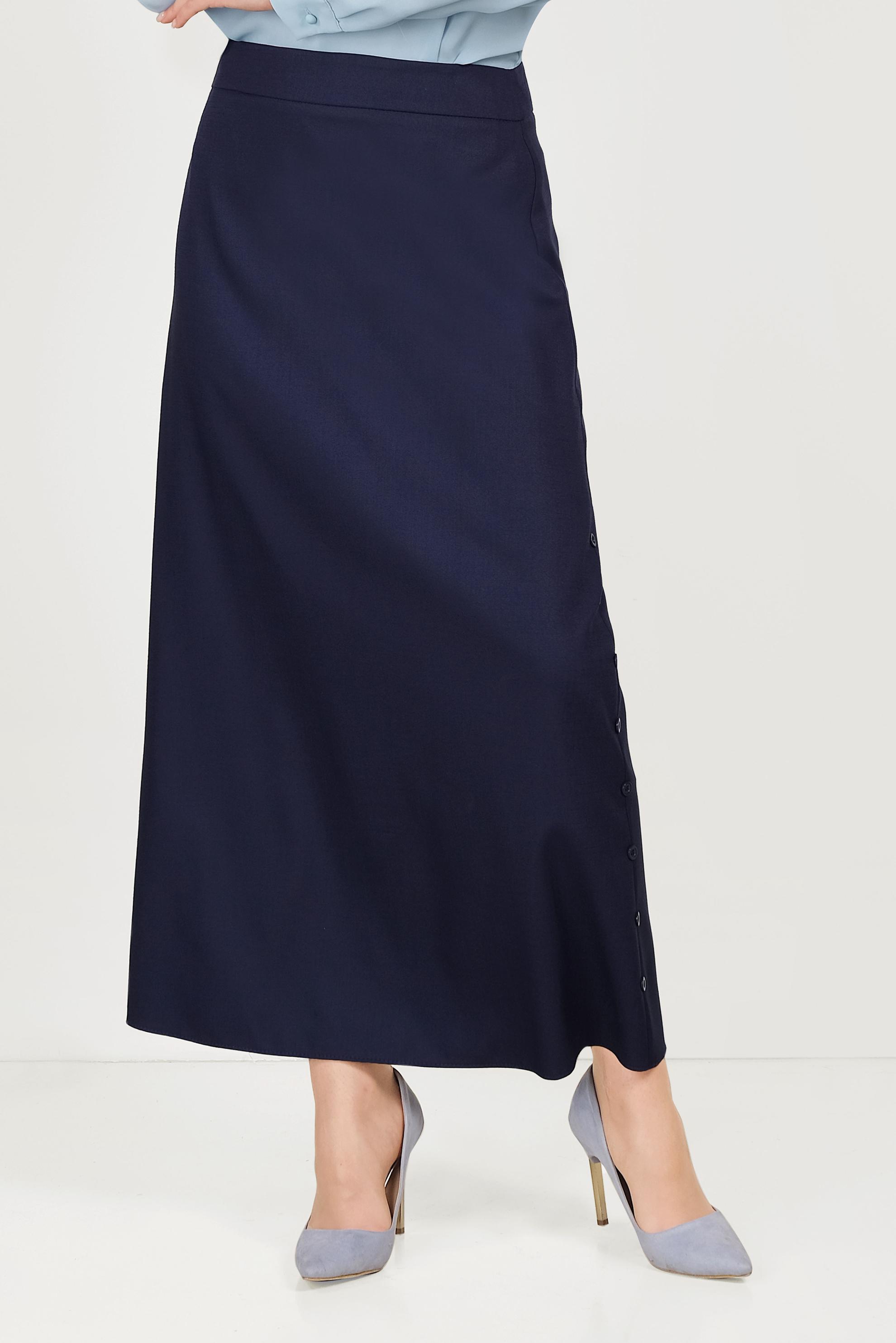 Hijab clothing NAVY BLUE BUTTON DETAIL SKIRT 60074 