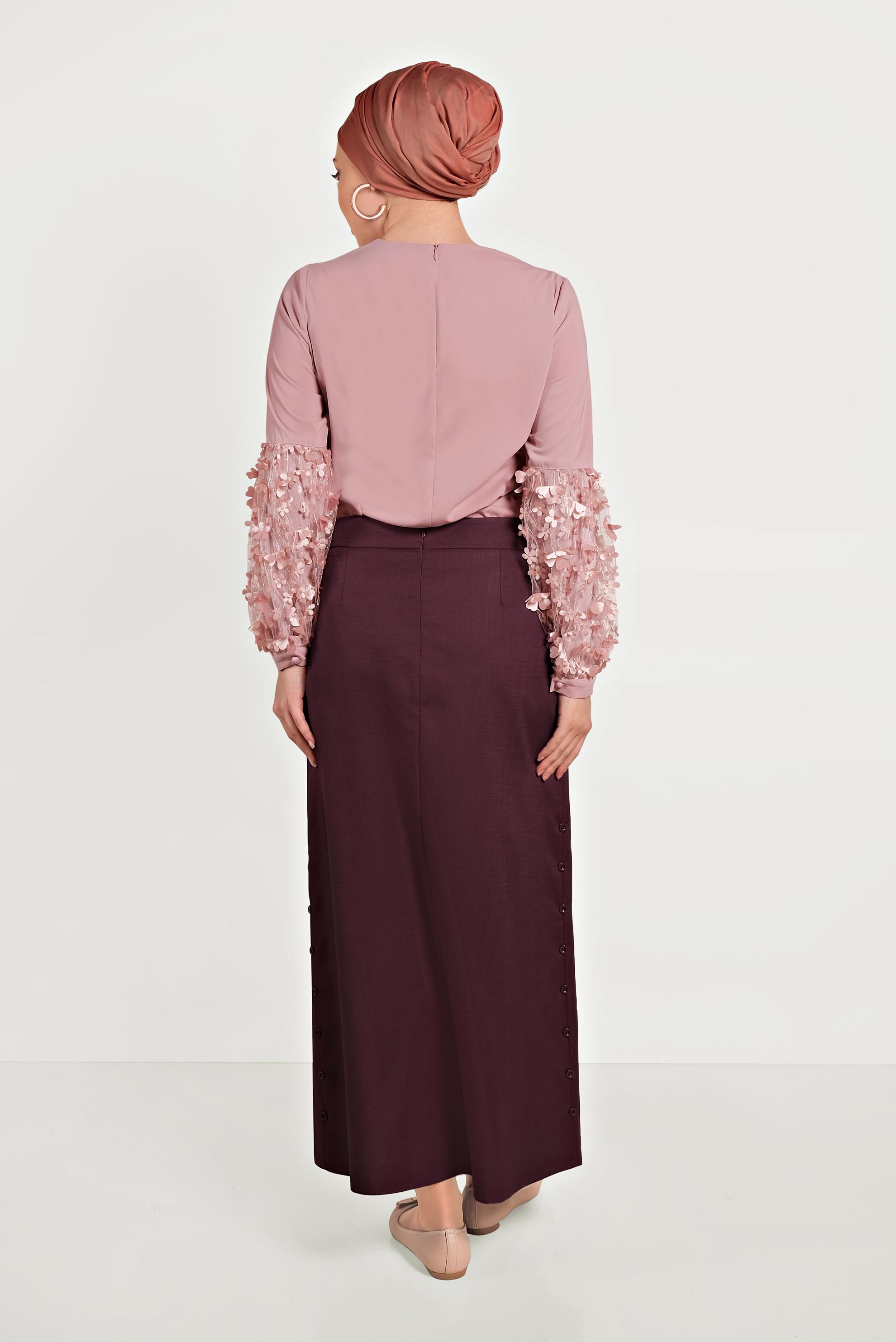 Hijab clothing DAMSON BUTTON DETAIL SKIRT 60074 