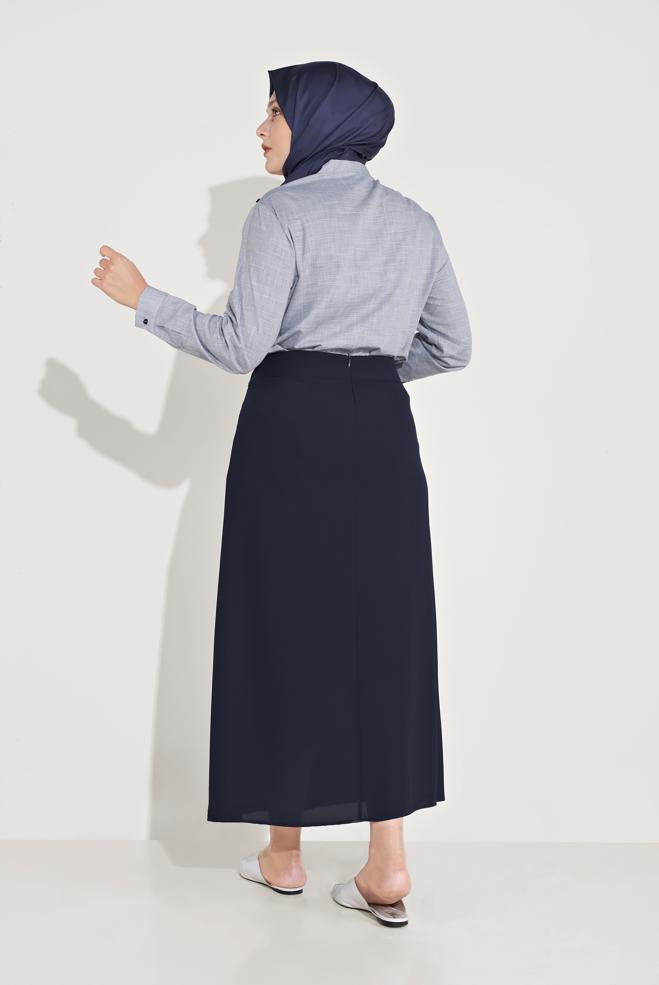 Vêtements hijab BLEU MARINE JUPE À EMBELLIE 60084 - ALVİNA