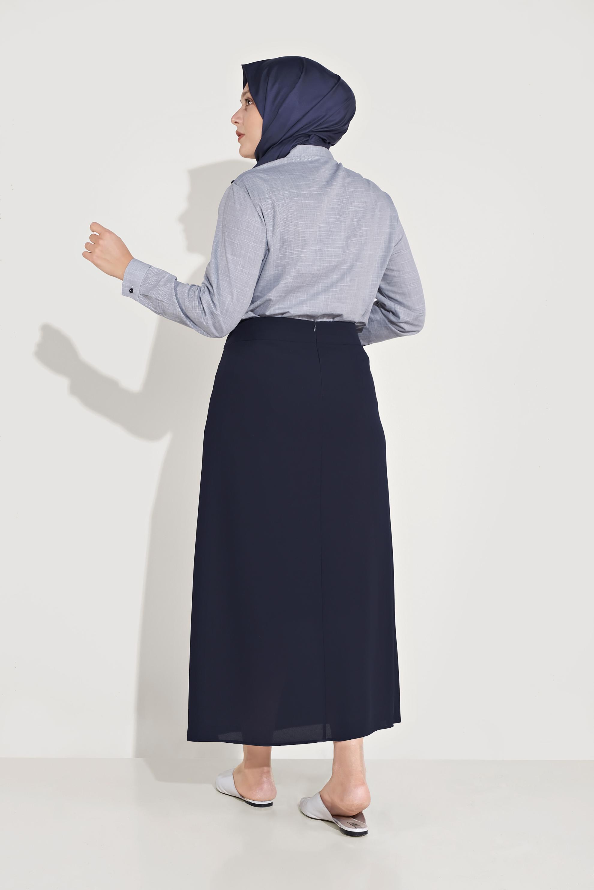 Hijab clothing NAVY BLUE EMBELLISHED SKIRT 60084