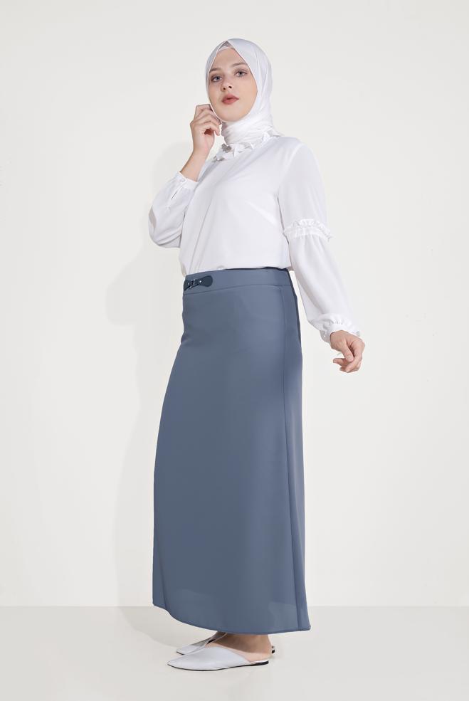 Vêtements hijab GRIS JUPE À EMBELLIE 60084 - ALVİNA