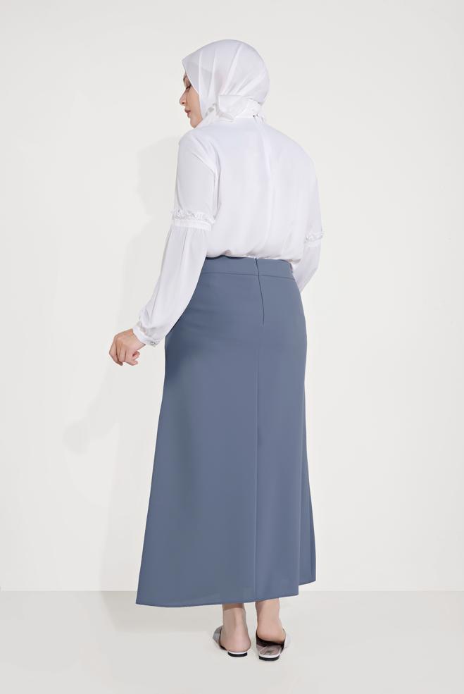 Vêtements hijab GRIS JUPE À EMBELLIE 60084 - ALVİNA